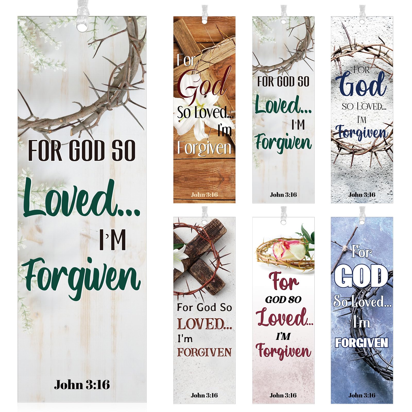 Dispowreath 60 Pcs for God So Loved Bookmarks Religious John 3: 16 Bookmarks Church Exchange Gifts for Men & Women Sunday School Vbs Church Prizes Party Favors — image 1