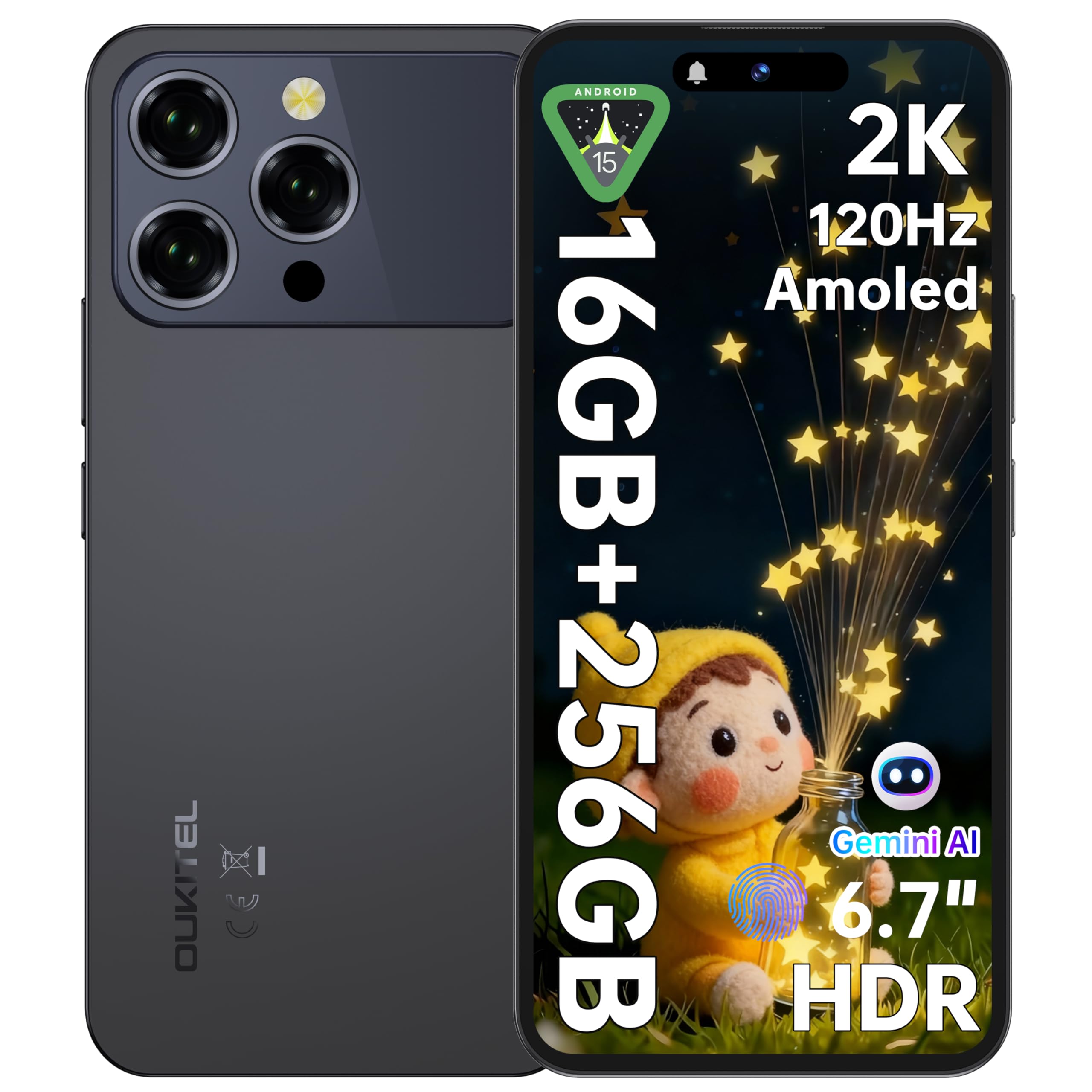 Oukitel P1 Pro 本体 ブラック Amazon | [SIMフリー スマホ 本体 Android 15] OUKITEL P1 Pro 6.7