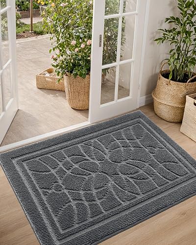 Miniatura 36 de DEXI - Tapete para puerta delantera interior y exterior, diseño de perfil bajo, lavable y antideslizante, tapetes de interiores y exteriores