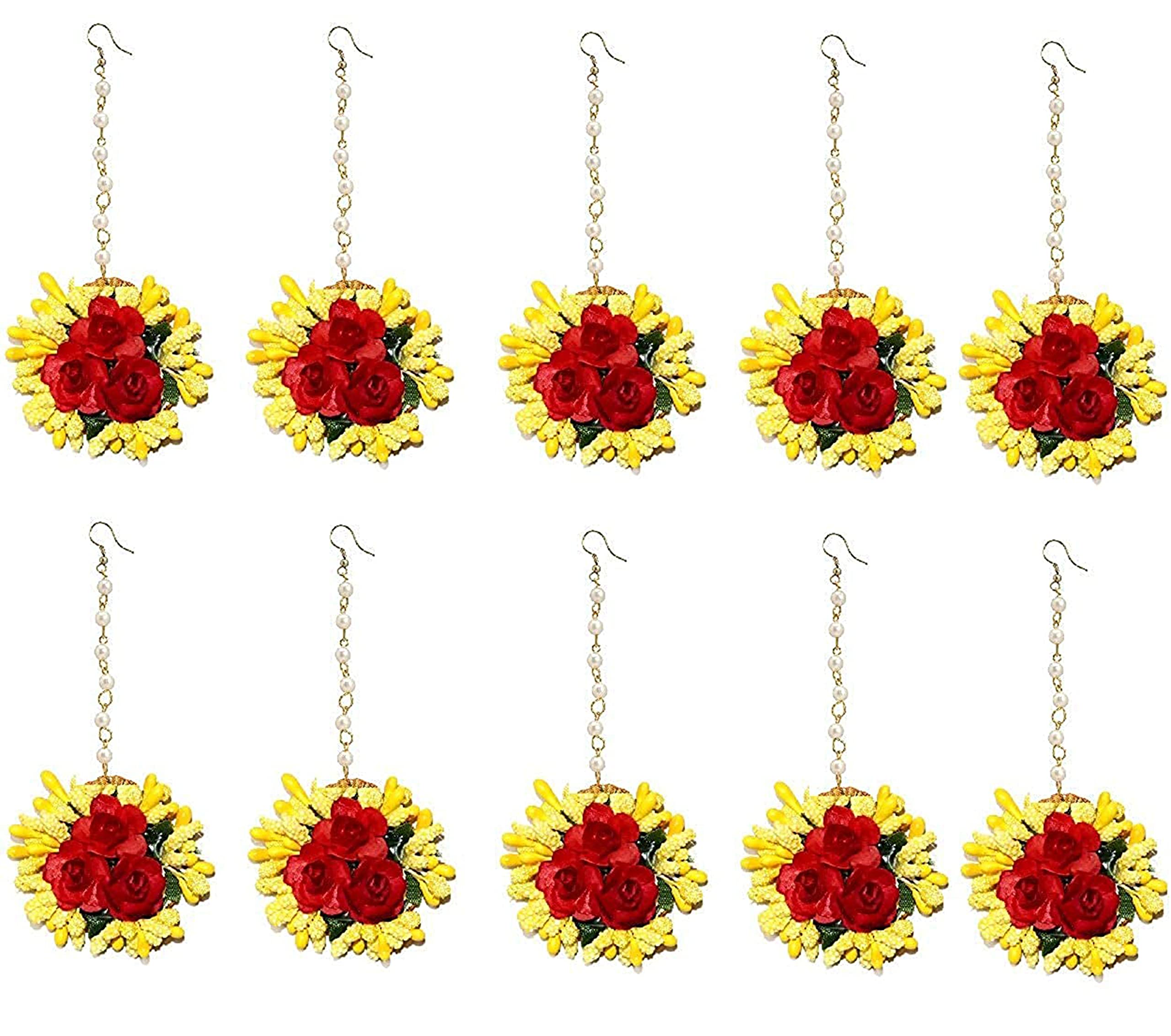 12SEASONS Latest Flower Maang Tikka Jewellery Set for Wedding | Baby Shower | Haldi | Mehandi | Party in Colour for Girls and Women(Combo of 10) (B092SRFPTZ) Amazon Price History, Amazon Price Tracker