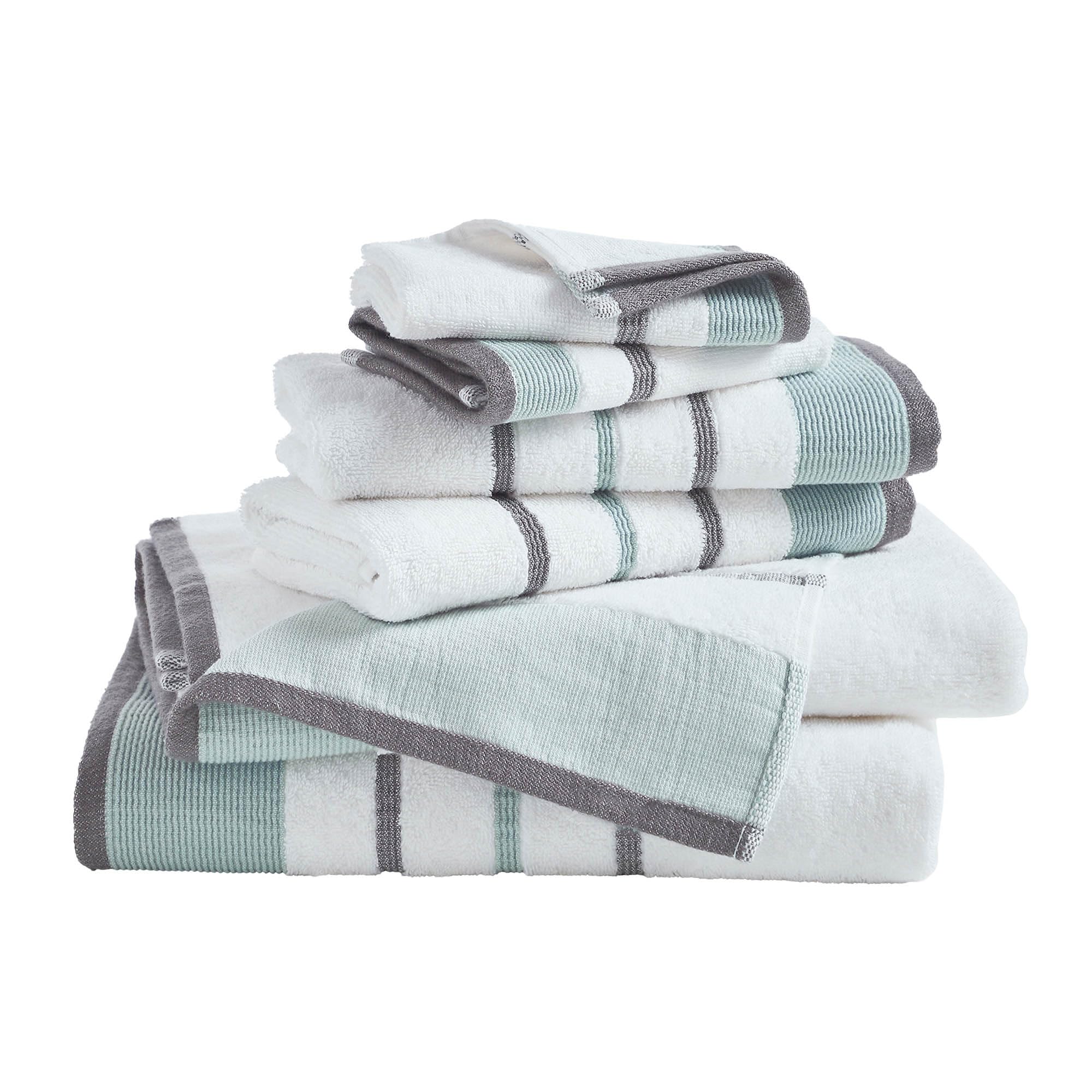 Great Bay Home Decorative Bath Towel Set - Luxury Cotton 6 Piece Towel Set - 2 Bath Towels