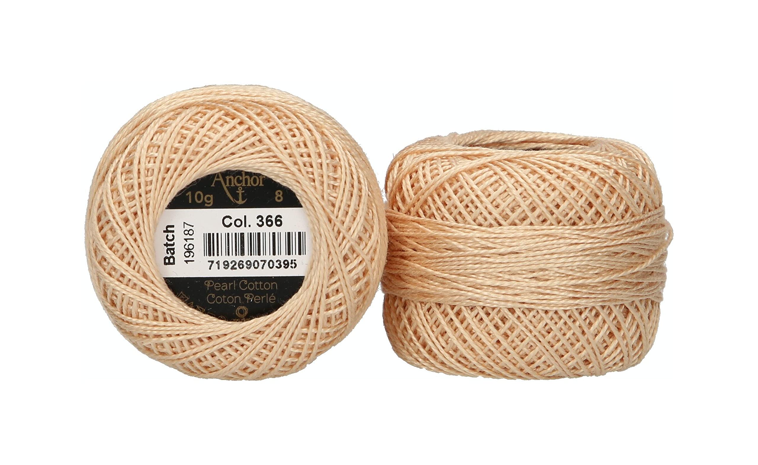 Anchor 4591008-00366 Embroidery Thread, 100% Cotton, Sand, Thickness 8, 82 m — image 1