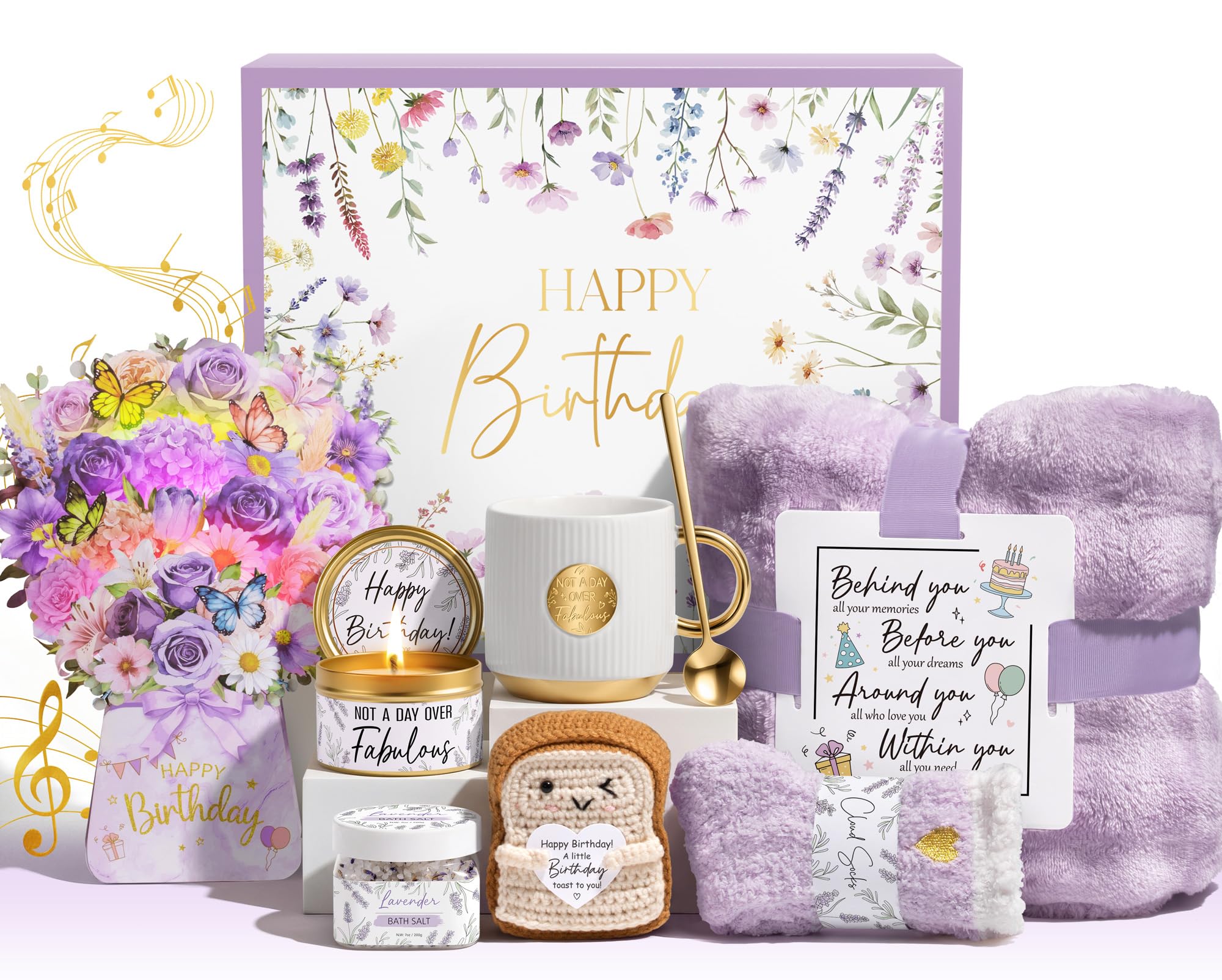 Birthday Gifts Basket for Women Her, Happy Birthday Gift Box for Mom Sister
