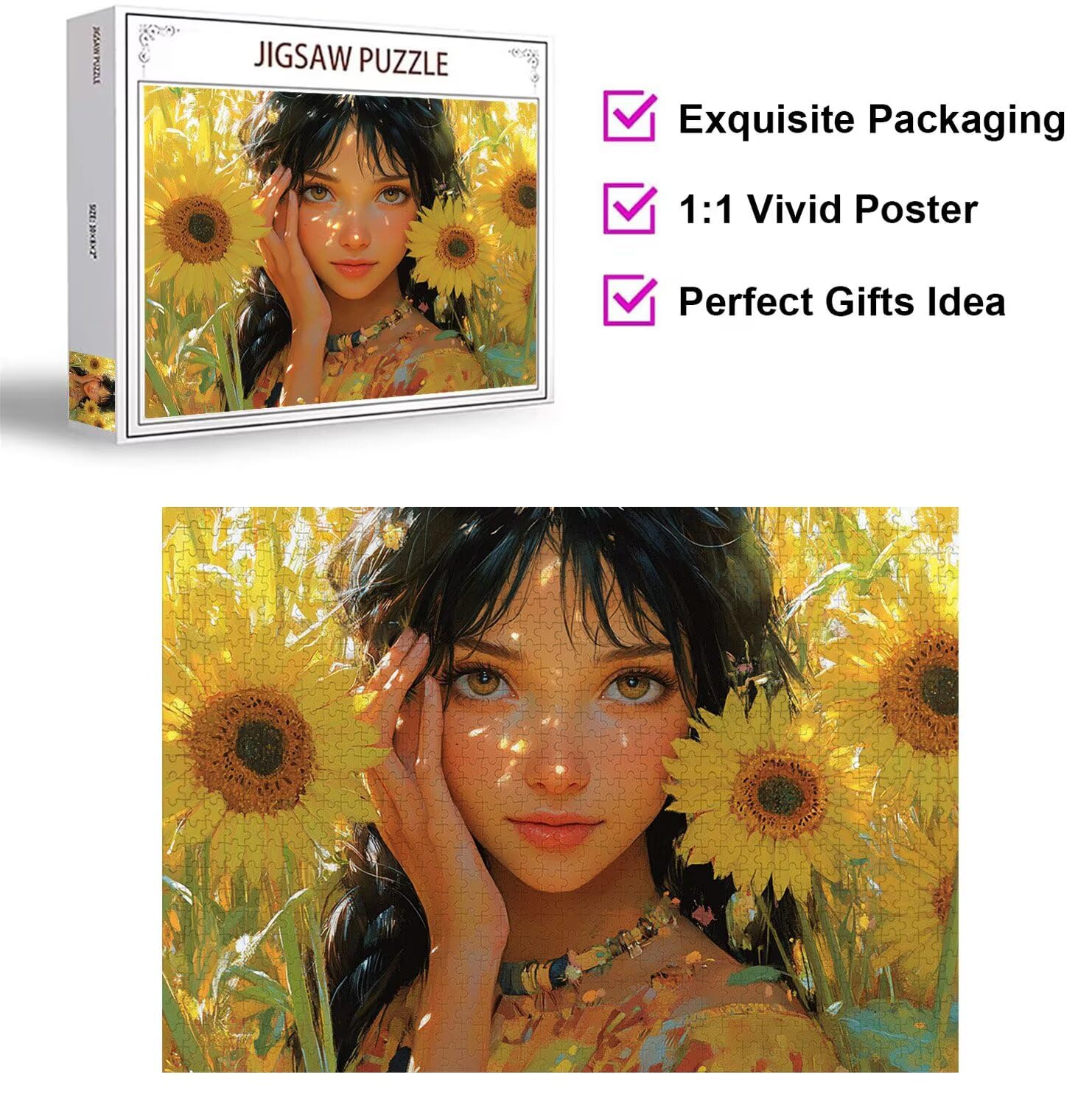 Puzzle dla dorosłych 4000, anime słonecznik, 141 x 87 cm, n-95