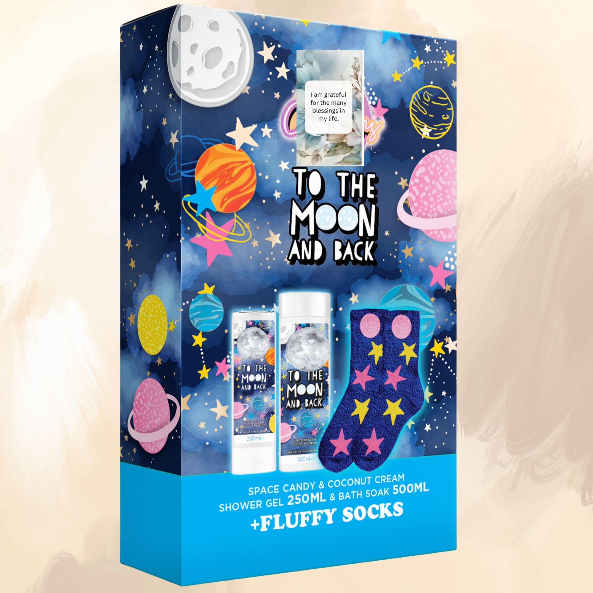 Shower Gel Bundle With The Moon And Back Body Wash Plus Fluffy Socks Set, Mixed, Medium - Image 2