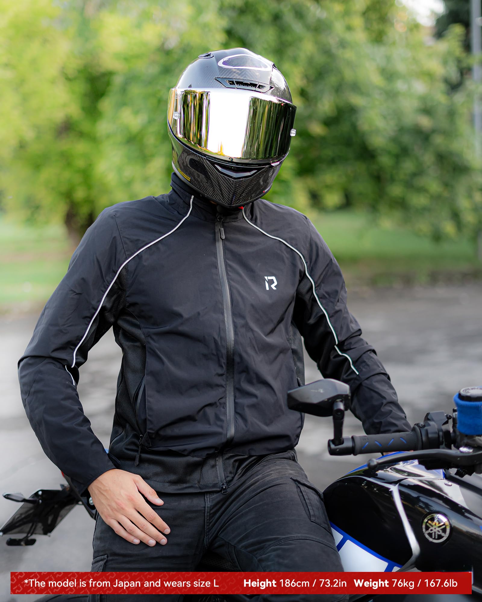 RIDEIRON Chaqueta Moto Verano Hombre – Cazadora Moto Verano con Protecciones CE, Tejido Mesh Transpirable y Bandas Reflectantes – Chaqueta Moto Hombre para Viaje y Ciudad