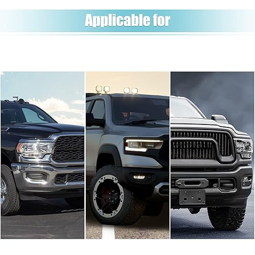 Miniatura 7 de X AUTOHAUX 1 par de faros delanteros adaptador de cableado para Ram 1500 2500 3500 2013-2018 proyector de fábrica a base de fábrica reflector