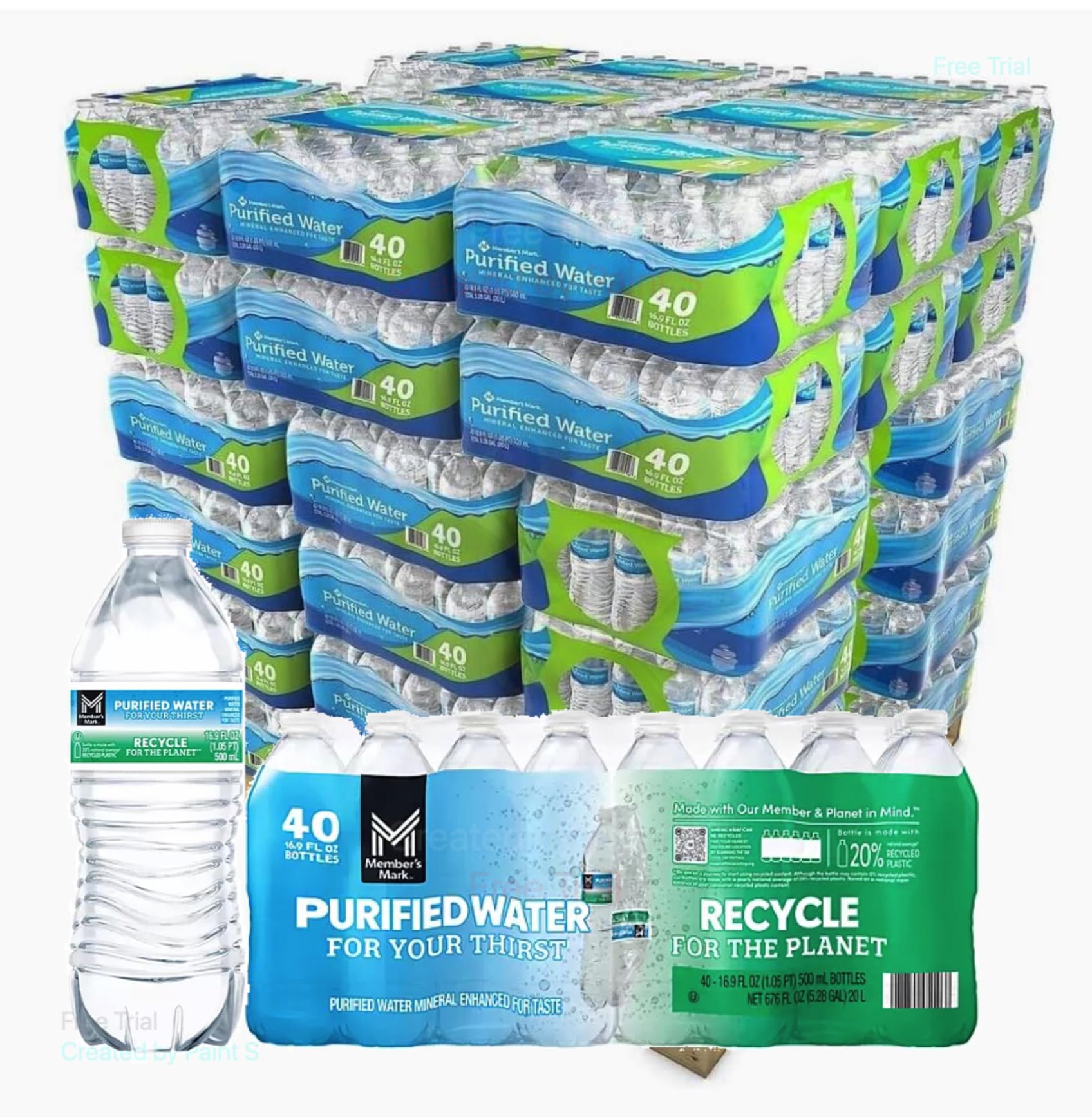 Generic M Mark (16.9 Oz) - Full Pallet of Water - 40 Bottle of Water per Case - 1920 Bottles (48 Cases)