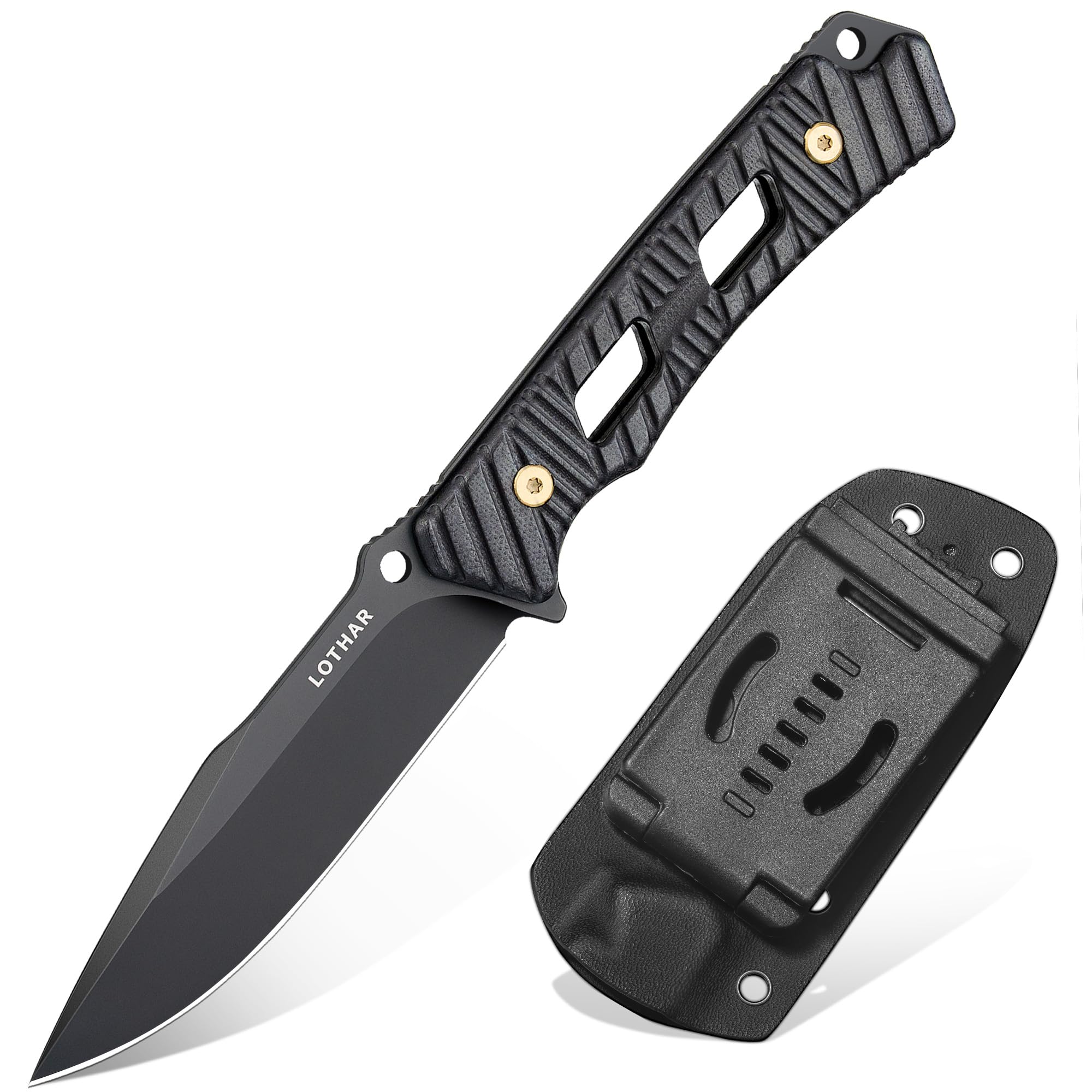 Amazon.com: LOTHAR KA52 Fixed Blade Knife with Sheath, D2 Steel
