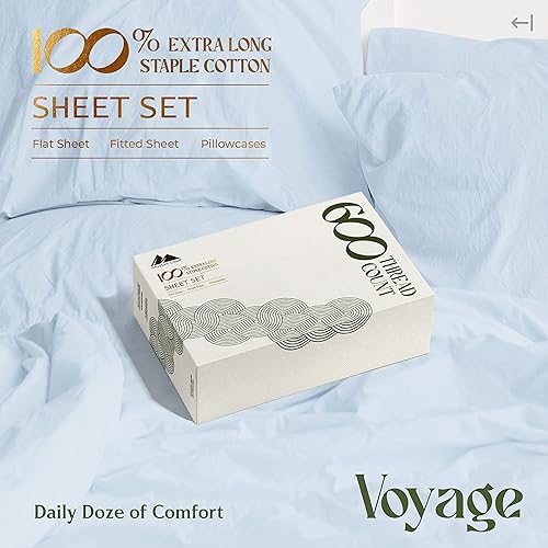 Miniatura 35 de Mayfair Linen - Juego de sábanas tamaño individual XL de 600 hilos, 100 % algodón, 3 piezas, refrescantes, en Yaxa, para colchón profundo