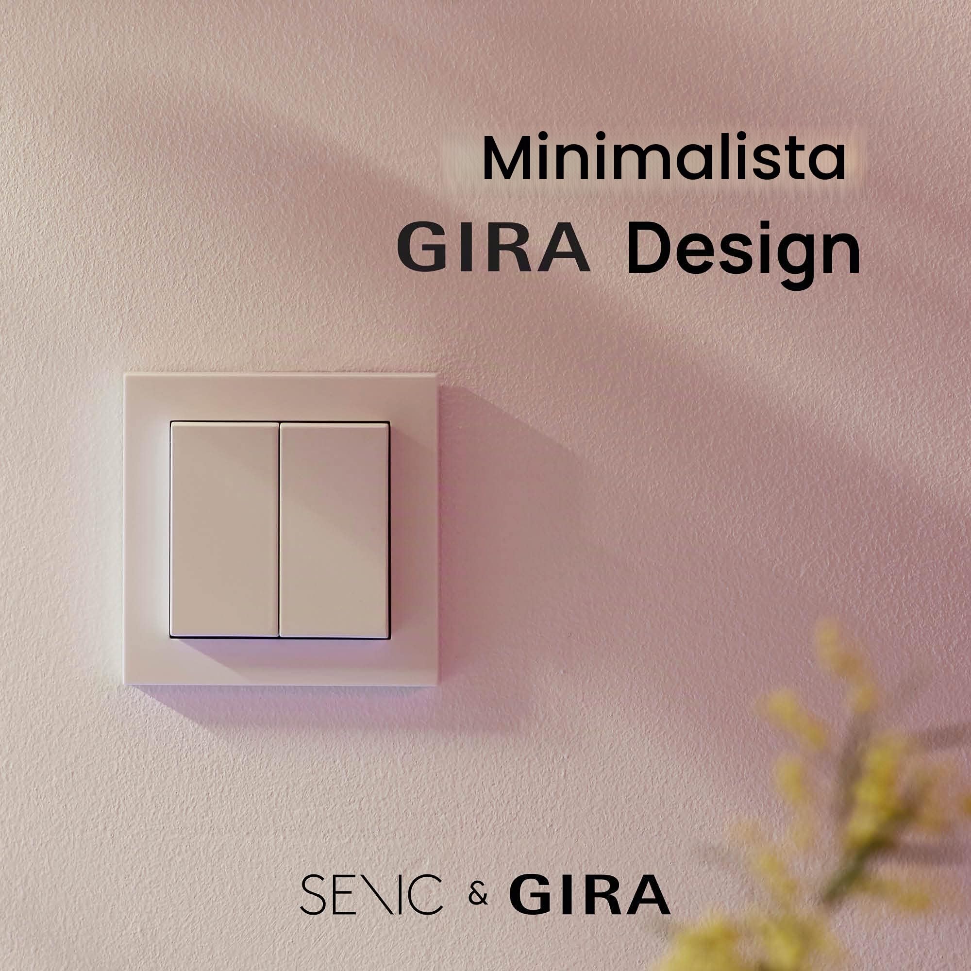 GIRA + Senic Interruptor Inteligente Friends of Hue | Interruptor Inalámbrico Homekit con Regulador de Luz para Bombillas Inteligentes Philips Hue | Sin Batería y Sin Carga | Blanco