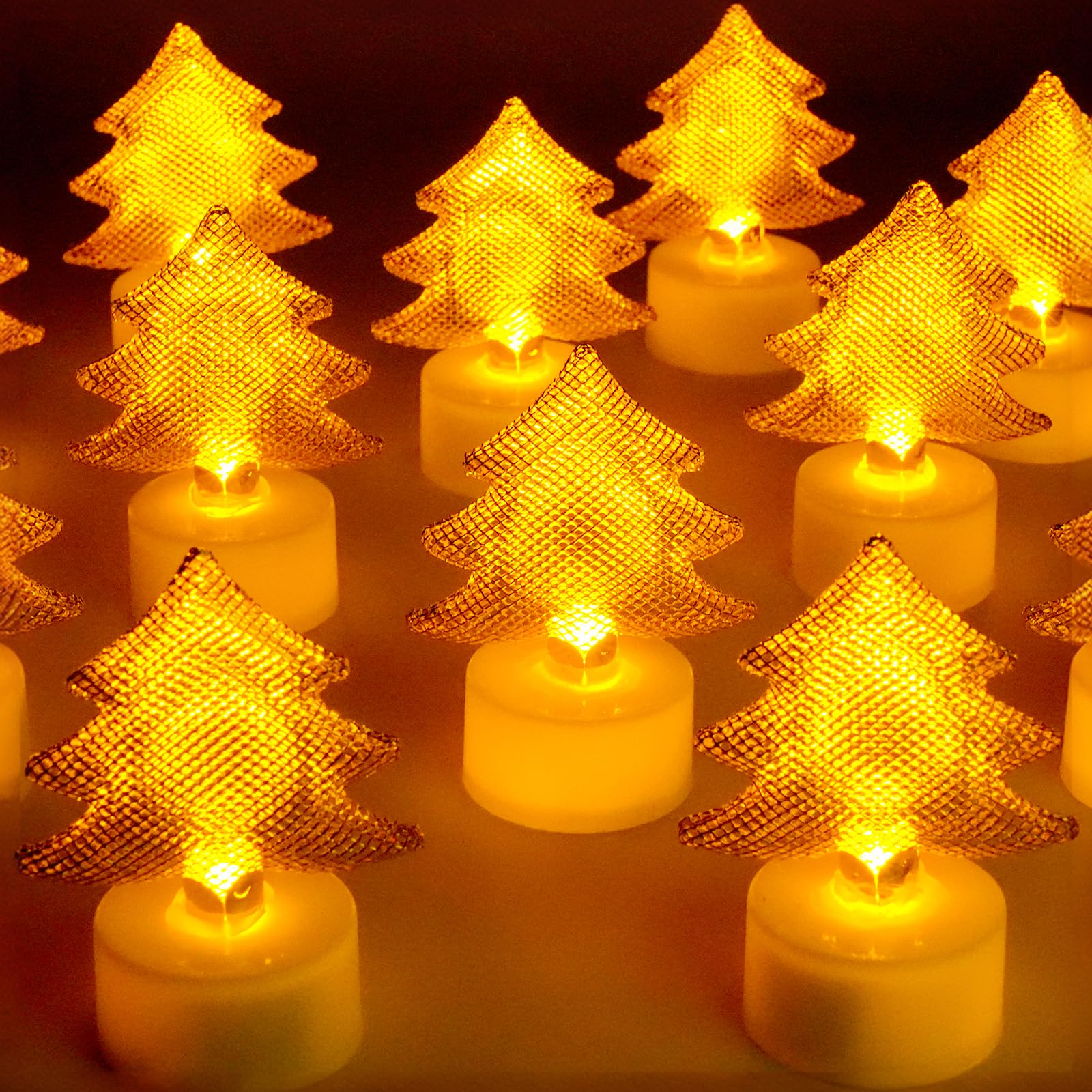 6PCS Christmas Tree Tea Lights Candles Battery Operated for Party Decor