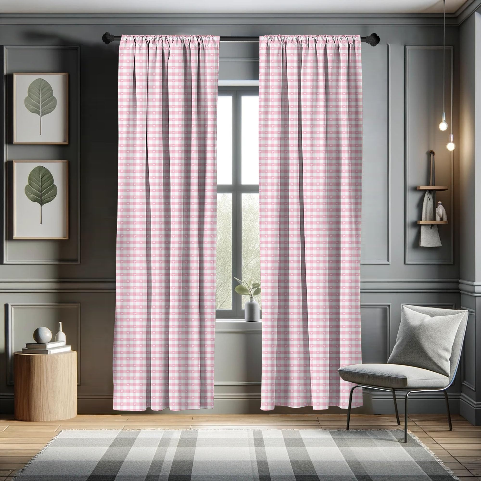 ABAKUHAUS Scacchi Tenda a Pannello Set di 2, Righe