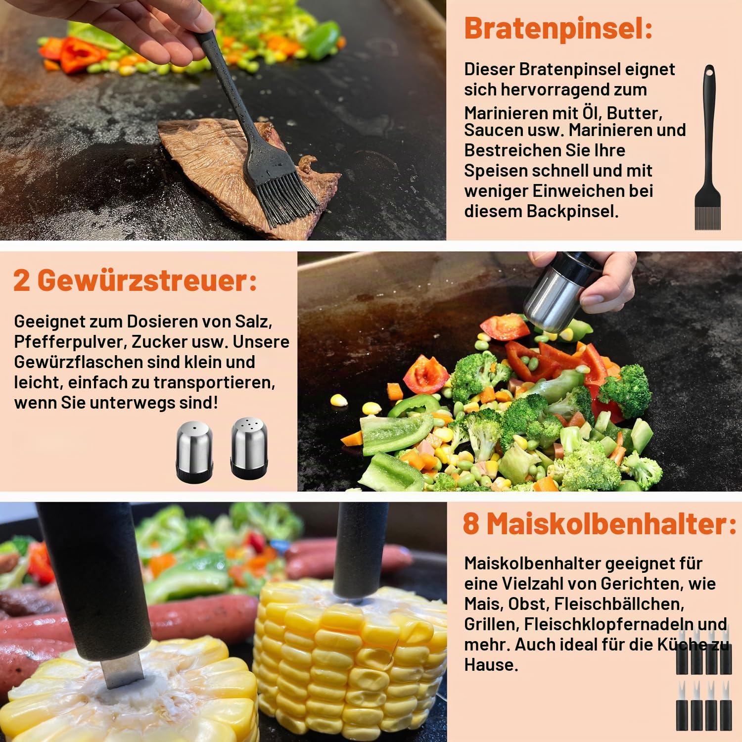 38-teiliges Grillzubehör-Set, professionelles Grillwerkzeug-Set für das Kochen im Freien, Edelstahl-Grillspatel-Set mit Zange, Burgerpresse, Tragetasche, perfektes Grillgeschenk für Männer und Väter