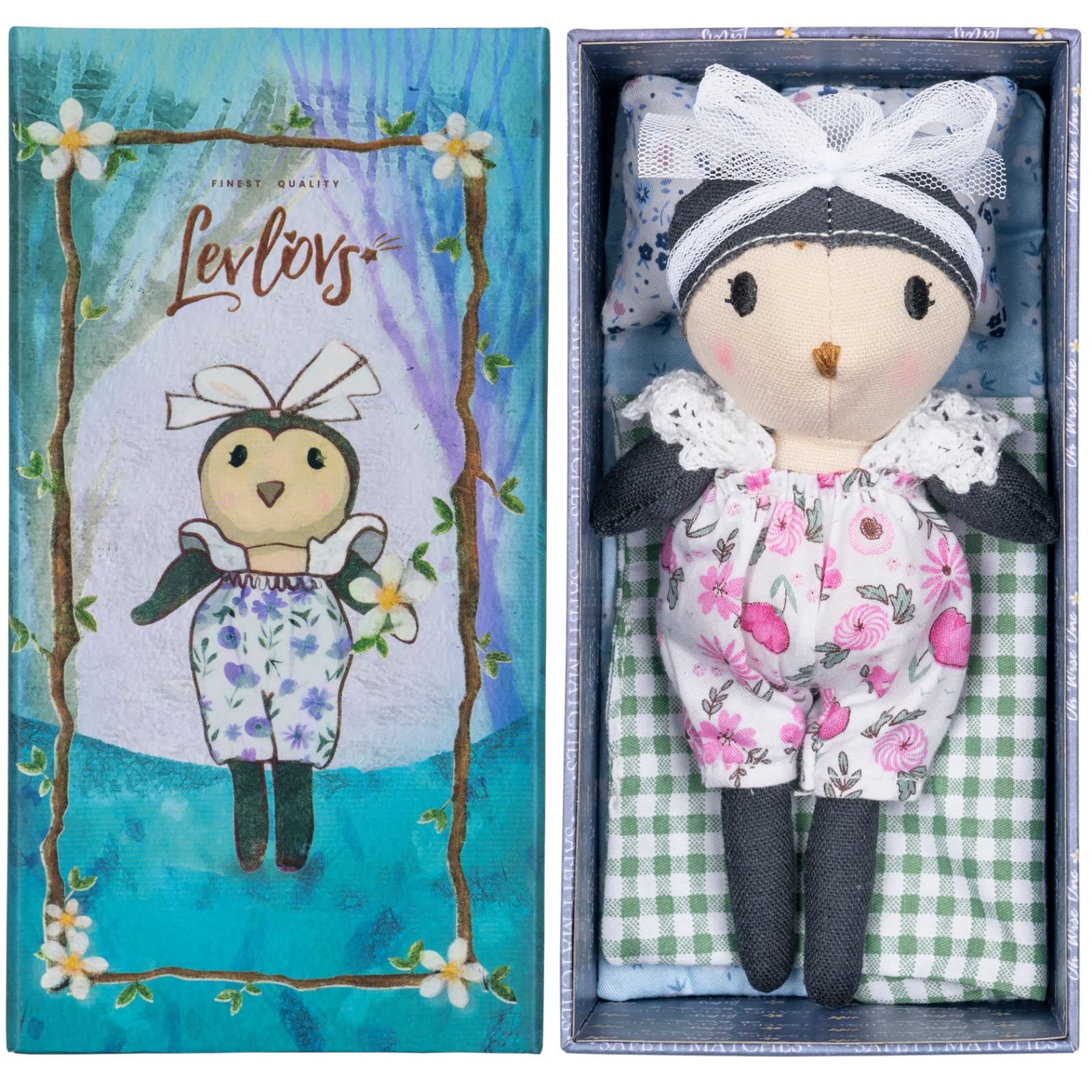 LEVLOVS Mouse in a Box Toy Baby Registry Animal Doll (Owl)