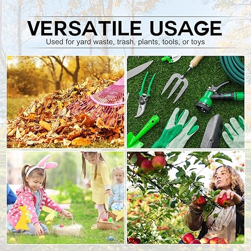 Miniatura 7 de CHANGE MOORE Paquete de 5 bolsas de 72 galones para césped y jardín (D31, 27 pulgadas de alto) bolsas de basura reutilizables con 5 guantes de