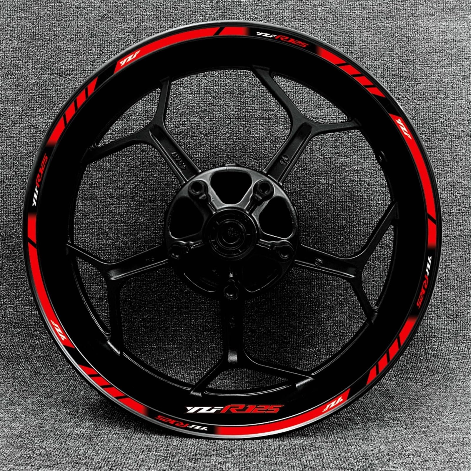 Motorcycle Front and Rear Tire Rim Reflective Decals Waterproof Stickers Accessories for Yamaha YZF R125 Decorative(Color1)