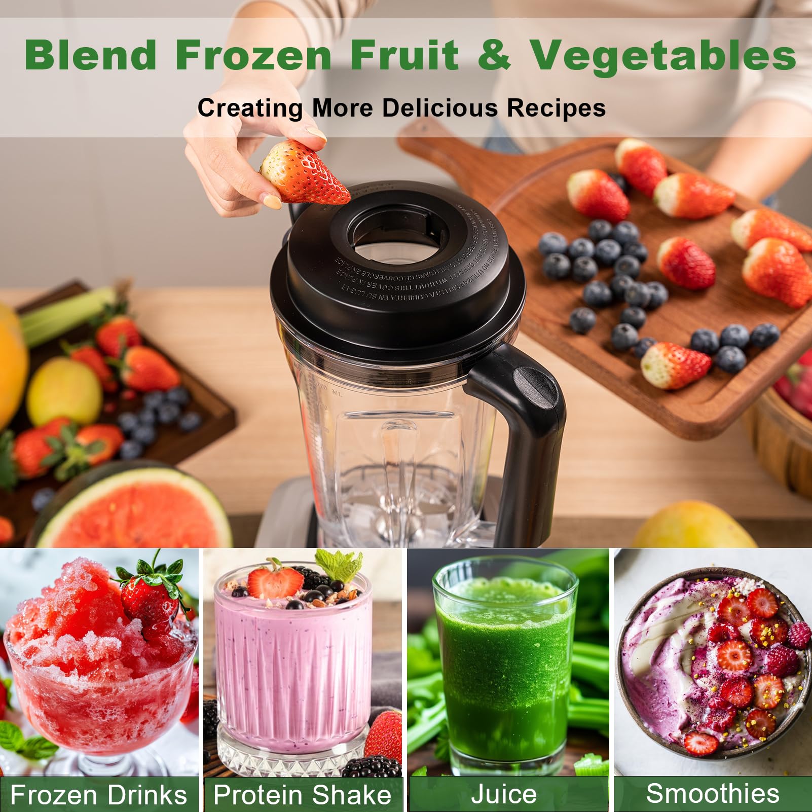 Kitchen in the box Blender, 68 OZ Professional Countertop Blender
