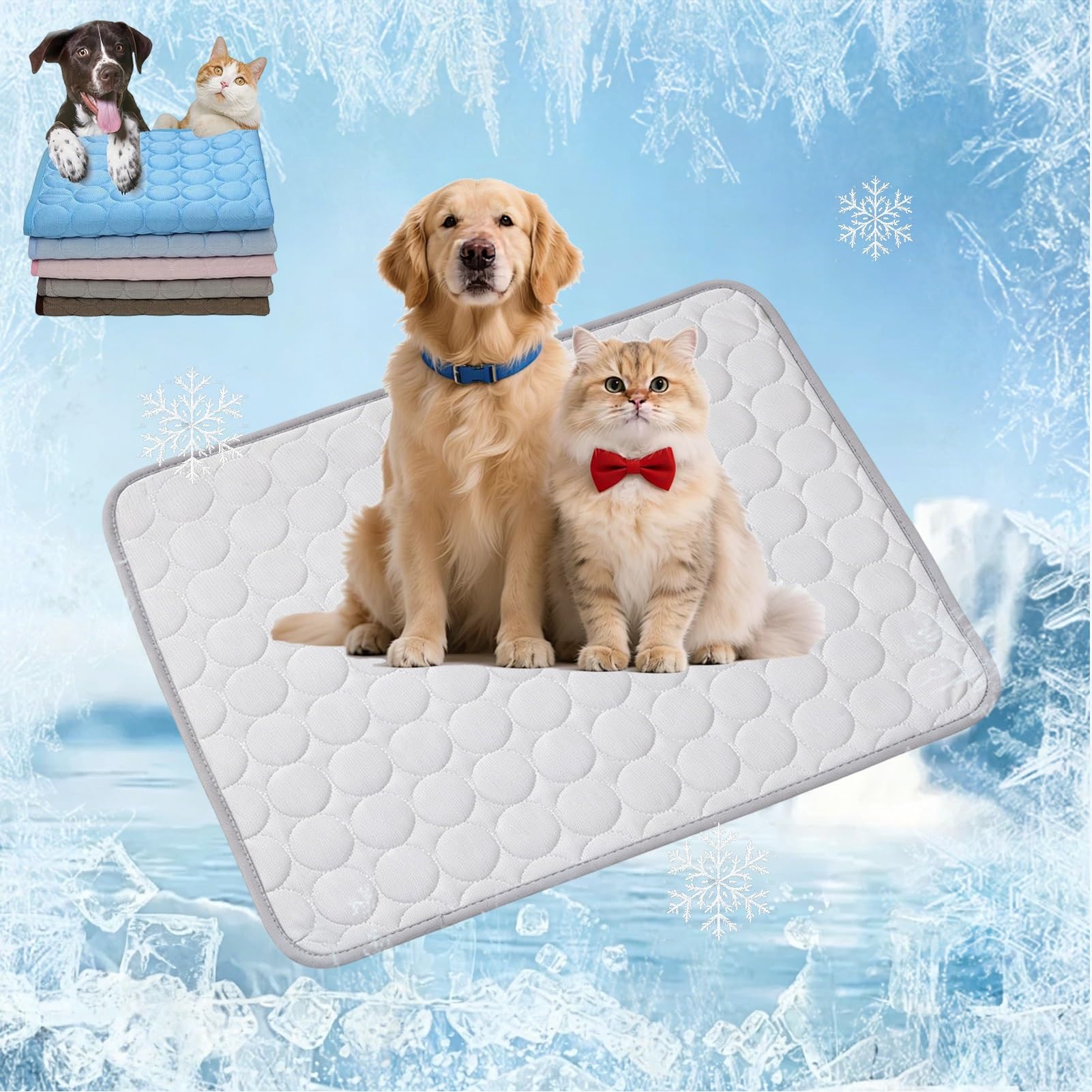 Chillpaws Cooling Mat, Ice Silk Pet Cooling Mat(Light gray,2XL-145x100cm)