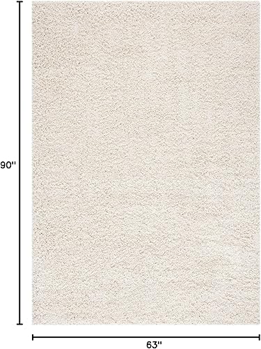 Vista 118 de SAFAVIEH Venus Shag Collection - Alfombra decorativa, 2 pies 7 pulgadas x 5 pies, color marfil, diseño sólido, no desprende pelusa y de fácil
