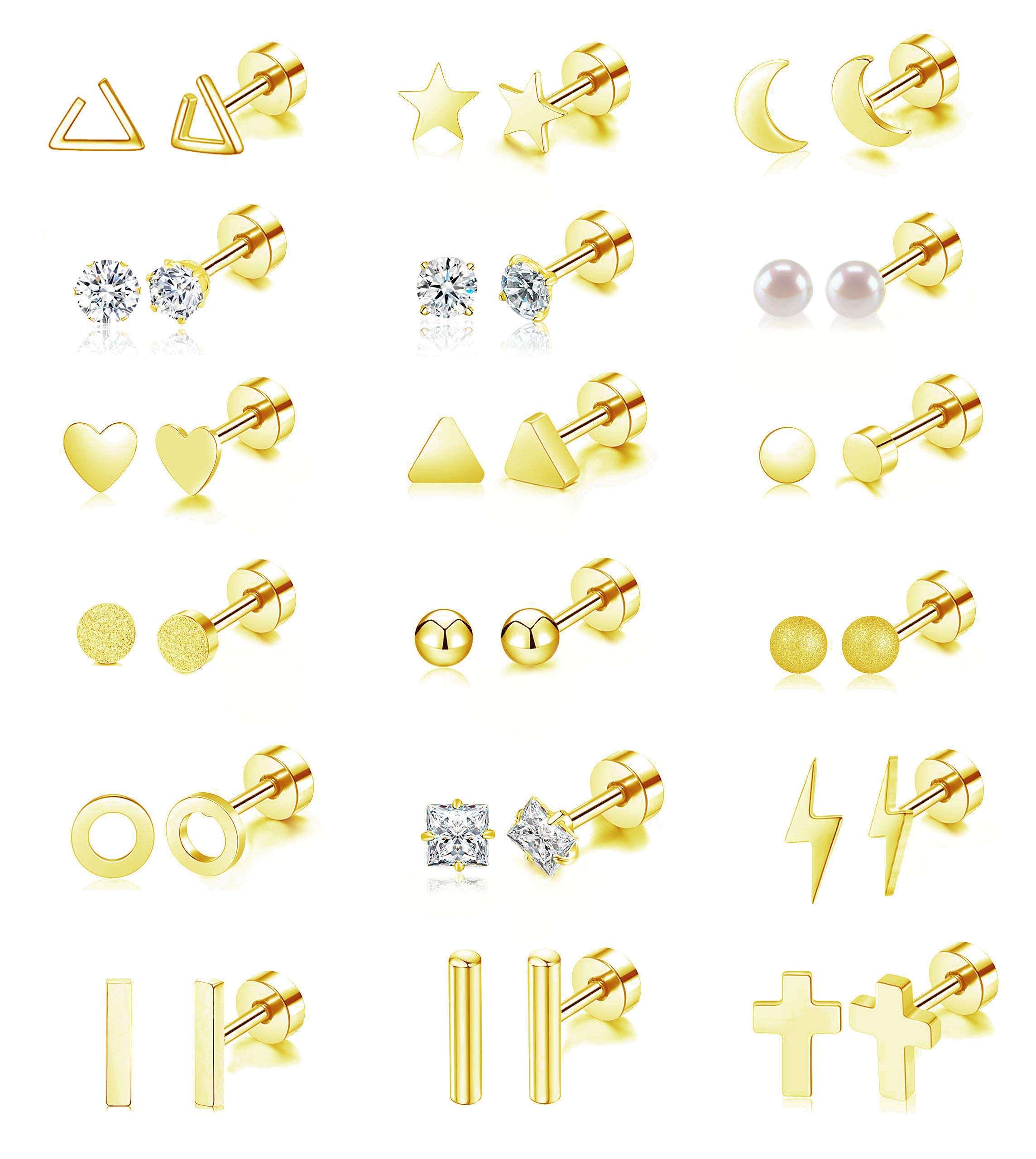 See full amazon price history chart for Staligue 18 Pairs Tiny Cartilage Stud Earrings Set for Unisex Adult Star Triangle Moon Heart Disc Ball CZ Small Screwback Flat Back Stud Earrings Stainless Steel Geometric Barbel Piercing Set Staligue 18 Pairs Tiny Cartilage Stud Earrings Set for Unisex Adult Star Triangle Moon Heart Disc Ball CZ Small Screwback Flat Back Stud Earrings Stainless Steel Geometric Barbel Piercing Set (B08N3XLZMM) Amazon Price History, Amazon Price Tracker