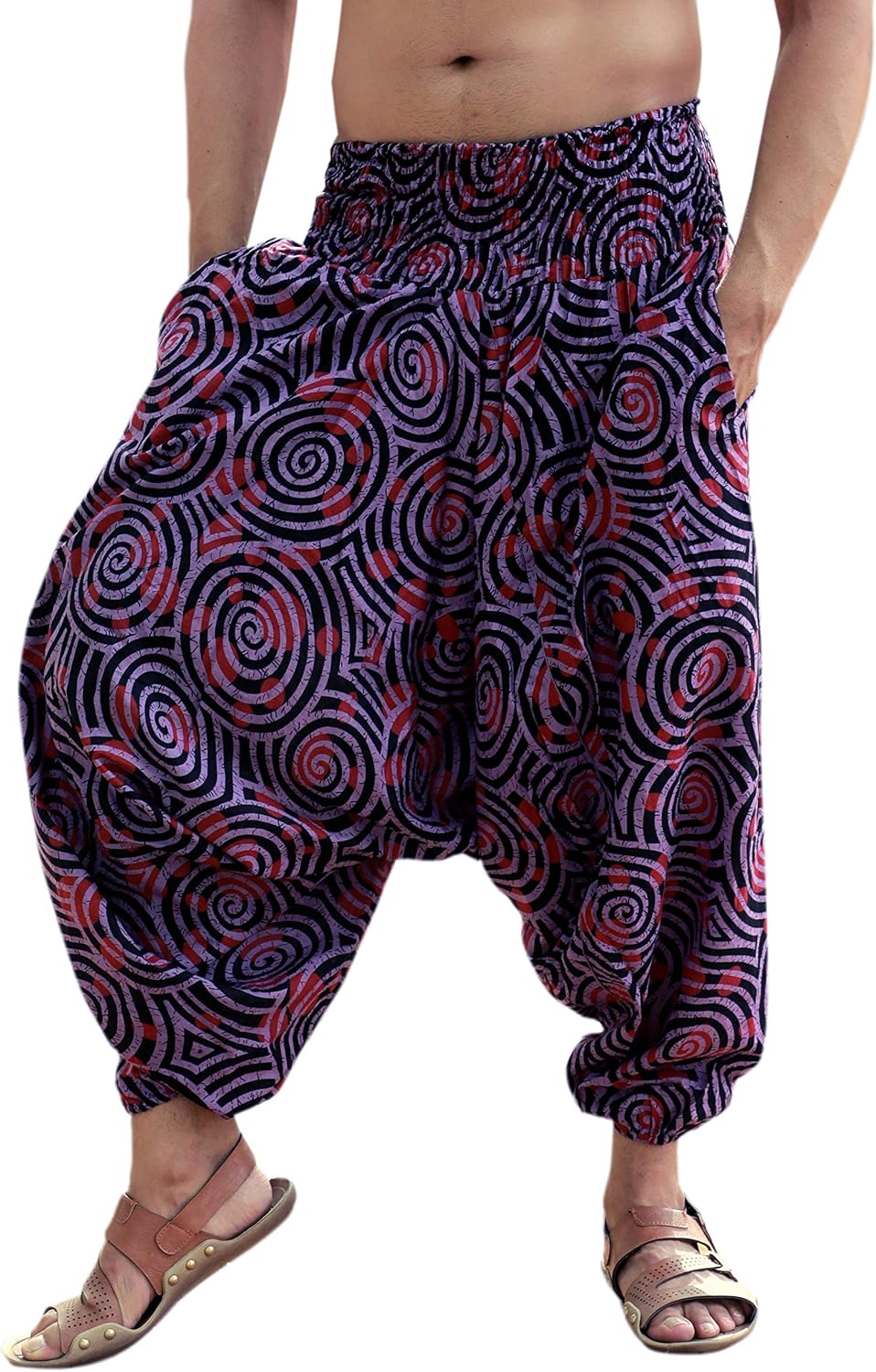 Sarjana Artigianato Indiano Etnico Uomini Donne Cotone Harem Hippie  Pantaloni con Tasche per Yoga Viola Taglia unica : Amazon.it: Abbigliamento