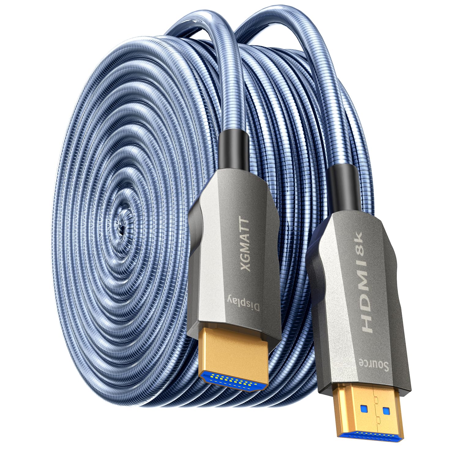 Cable de fibra óptica 8K HDMI 30M, blindaje de acero óptico HDMI 2.1, 48 Gbps, ultra alta velocidad, 8 K @ 60 Hz, 4 K @ 120 Hz, Dynamic HDR eARC Dolby HDCP 2.2 y 2.3 para HDTV/proyector/cine en