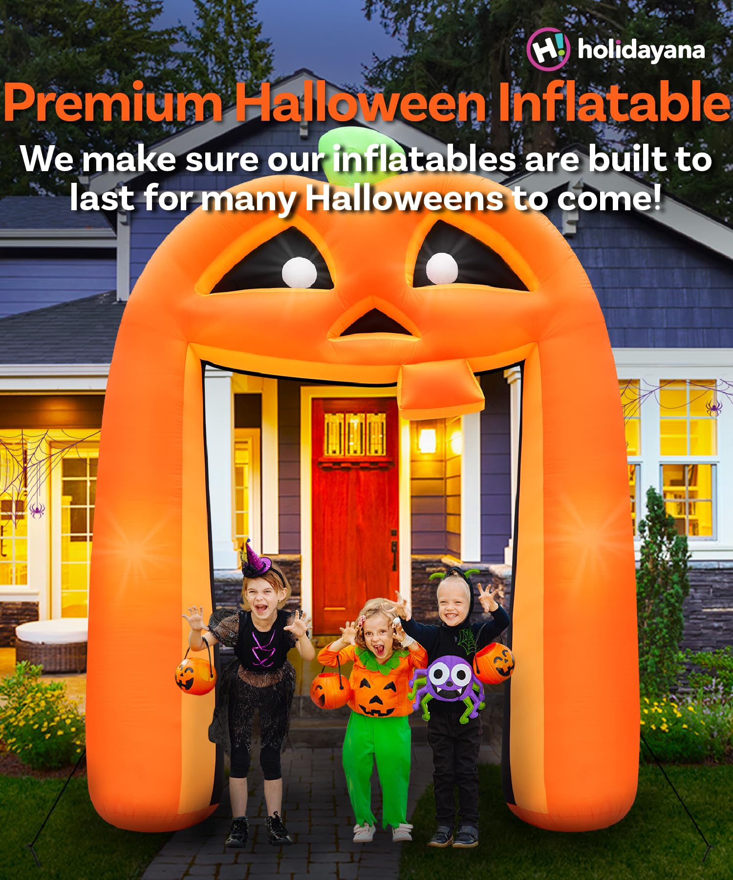 15ft Giant Halloween Inflatable - Dead Tree Arch With Ghosts, LED Lights, Yard Haunted Decor