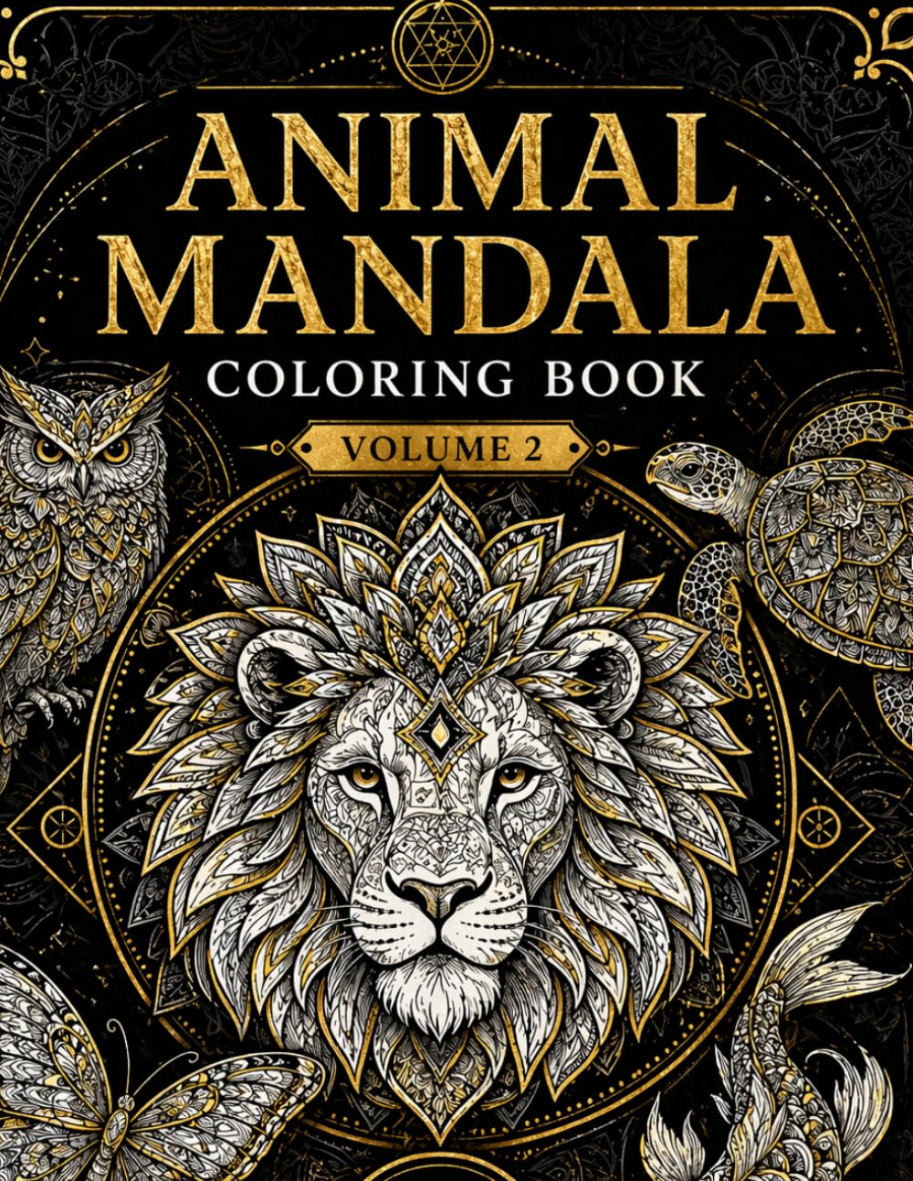 Coloring Book for Adults | Advanced Animal Mandalas | An Adult Coloring Book with Land, Air and Sea Creatures! (Coloring Books for Adults | Animals) Volume 2
