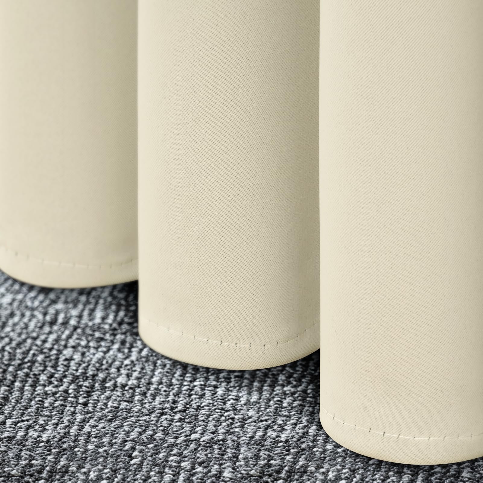MRTREES Tende con Cinta Arricciata Tenda Opaca Beige Corto 140 cm di Larghezza x 175 cm di Lunghezza Tenda con Cinta Arricciata Set da 2 Pezzi per Soggiorno, Cucina e Camera dei Bambini