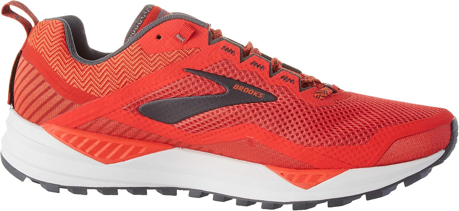 Brooks Men's Cascadia 14 12 Red Ebony Grey