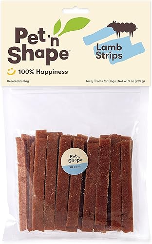 Pet 'n Shape Golosinas para perros de cordero Jerky - 9 onzas