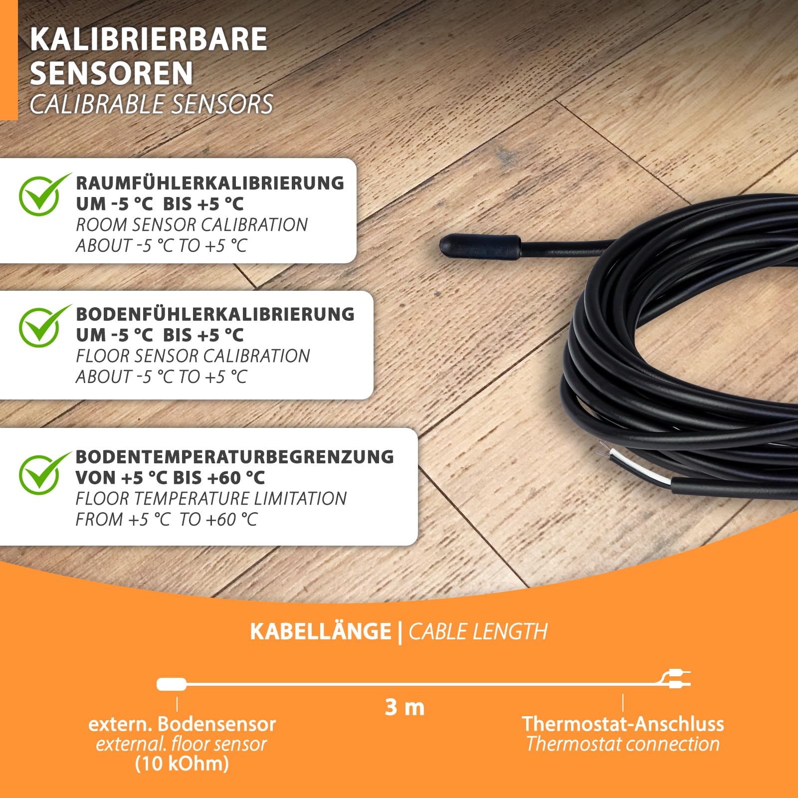 Mi-Heat Mi-750 Raumthermostat WLAN weiß - Tuya Smart App Alexa Google Home - wassergeführte und elektrische Fußbodenheizung - Sensoren kalibrierbar