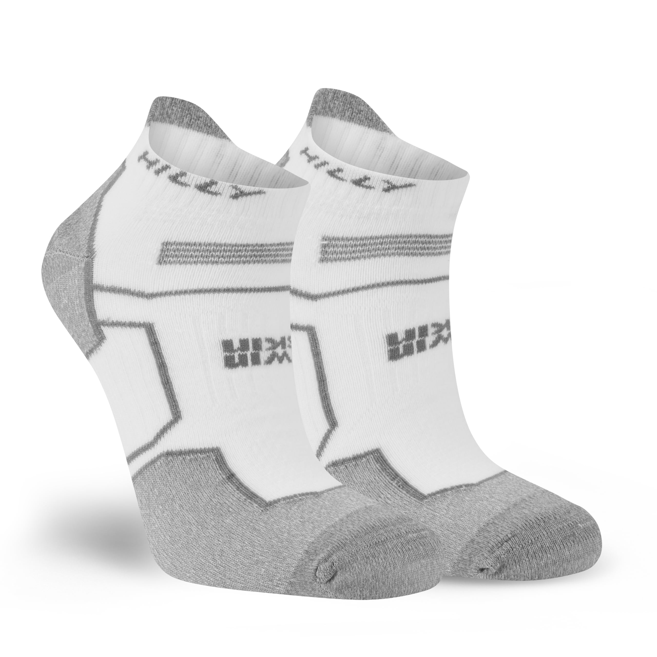 Hilly, Twin Skin, Anti Blister - Socklet - Med Cushioning, White/Grey, S