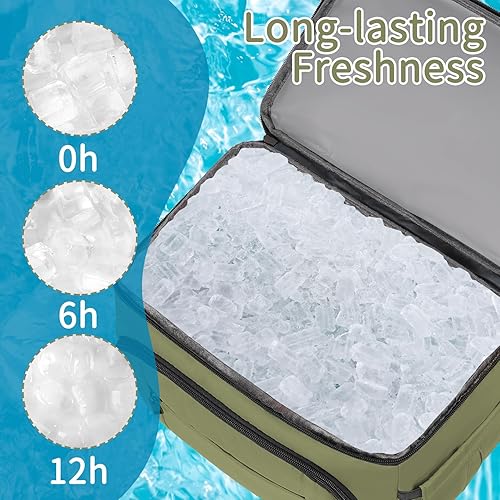 Miniatura 3 de Mochila Refrigeradora, Mochila Refrigeradora Aislada a Prueba de Fugas de Doble Compartimento Bolsa Refrigeradora para Hombres y Mujeres Mochila de