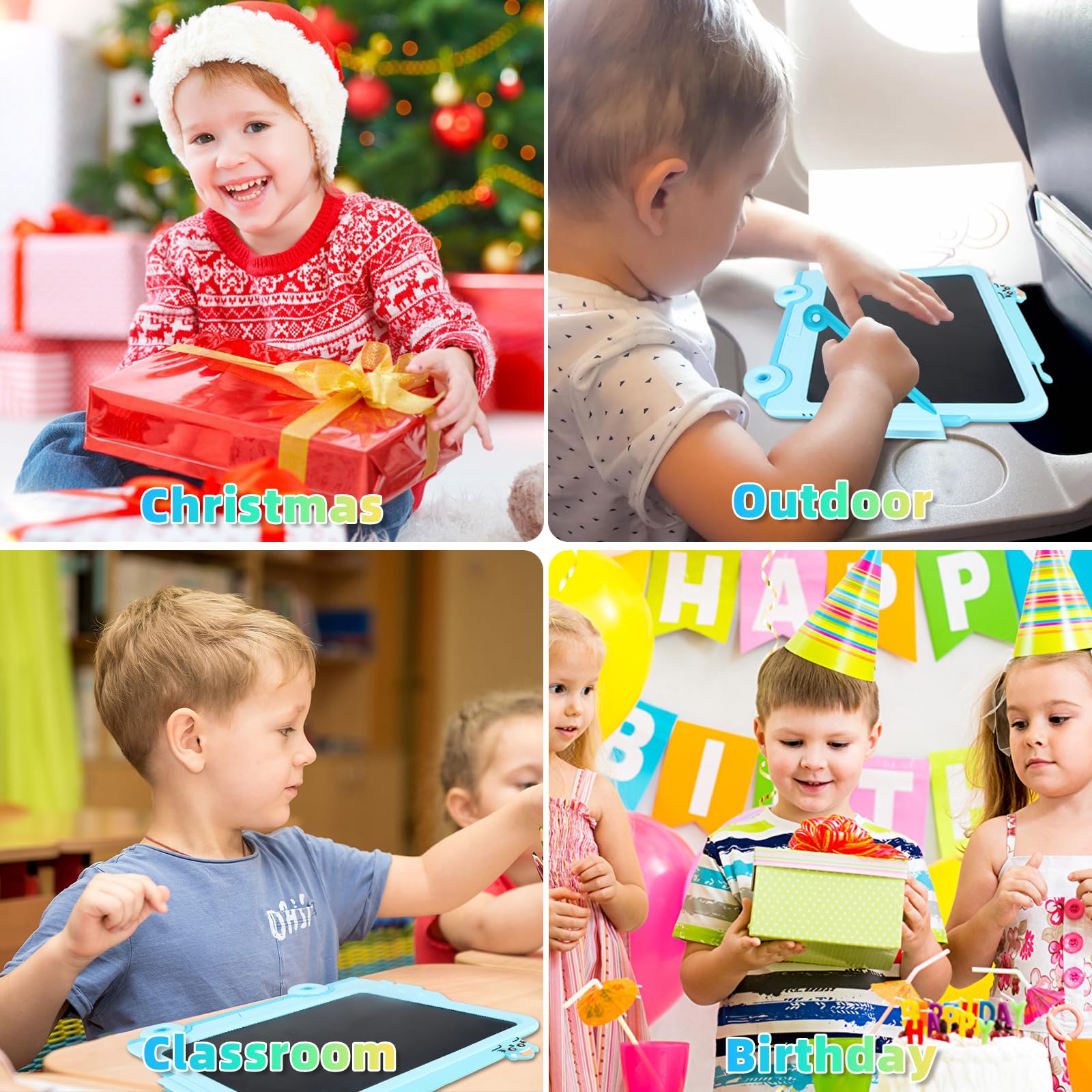 WUJUN LCD Schreibtafel 8.5 Zoll Tablet für Kinder und Erwachsene, löschbarer Zeichenblock mit Sperrfunktion (Blau)