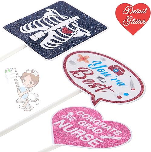 Miniatura 6 de 36 piezas de decoración de cupcakes para enfermera, fiesta de graduación, decoración de pasteles, suministros de fiesta médica, regalos para fiesta