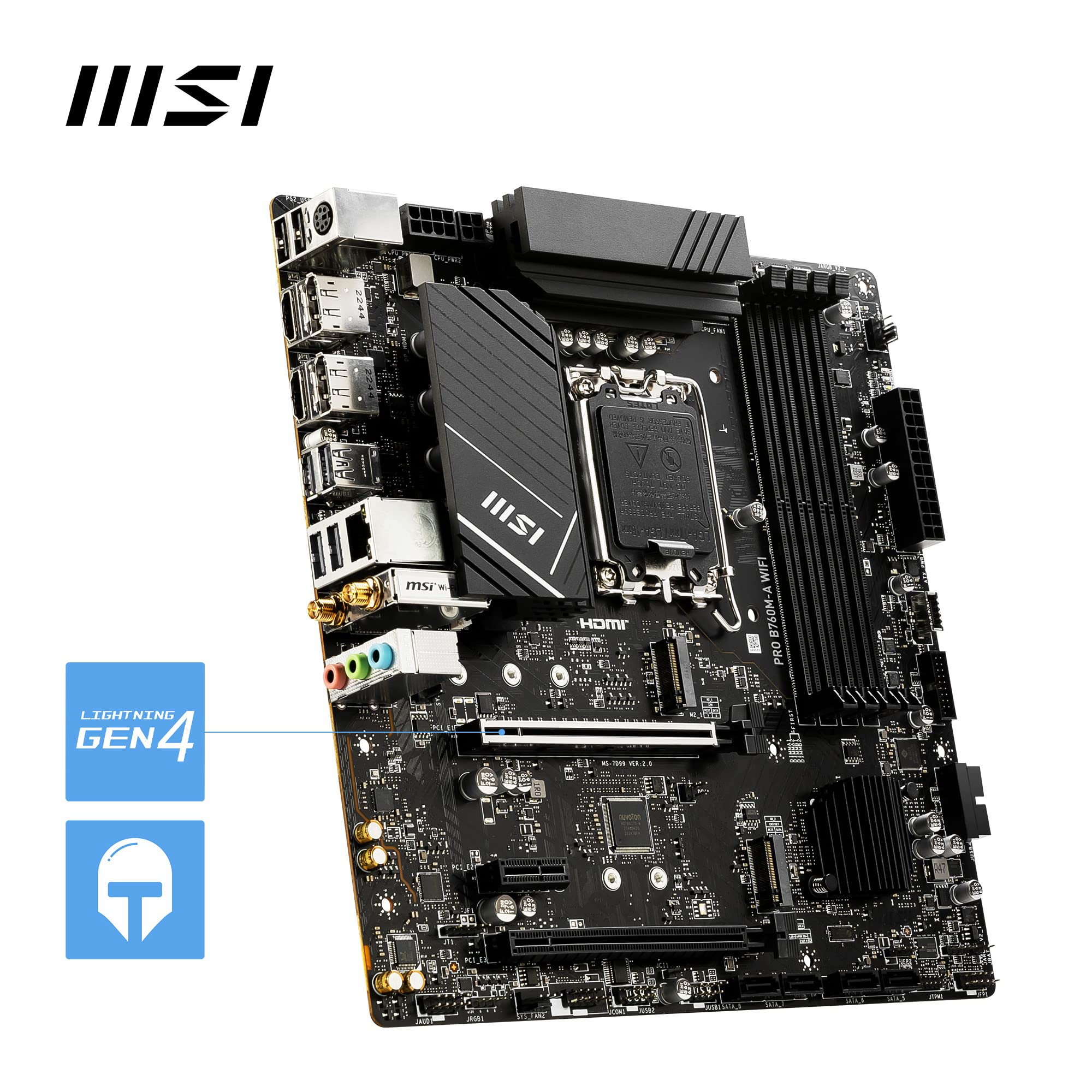 Placa Mãe MSI PRO B760M-A WIFI (LGA 1700/4xDDR5/HDMI