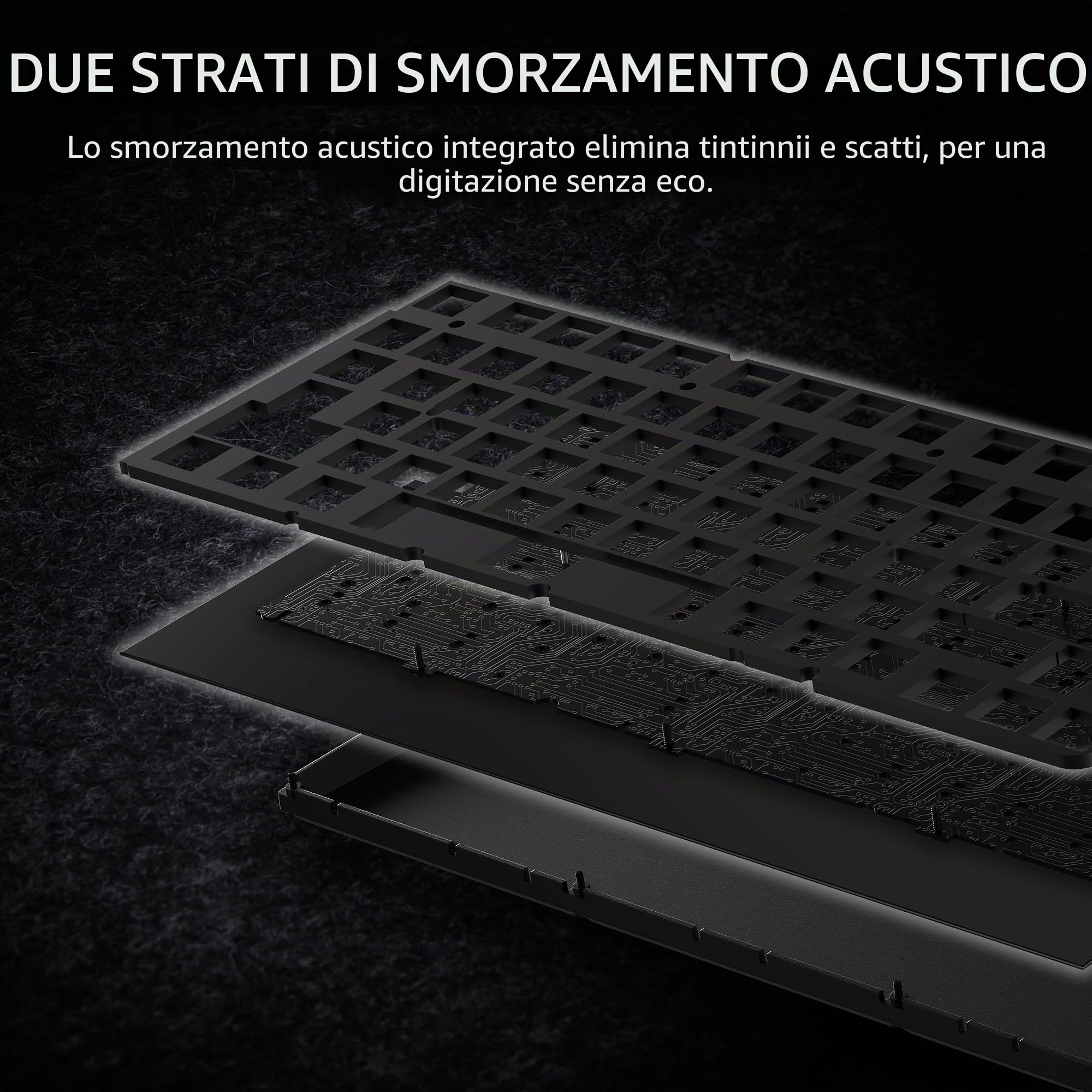 CORSAIR K65 PLUS WIRELESS Tastiera meccanica da gioco 75% RGB, sostituibile a caldo – Switch tattili CORSAIR MLX Fusion pre-lubrificati, riduzione del rumore a due strati, tasti PBT – QWERTY NA – Nero