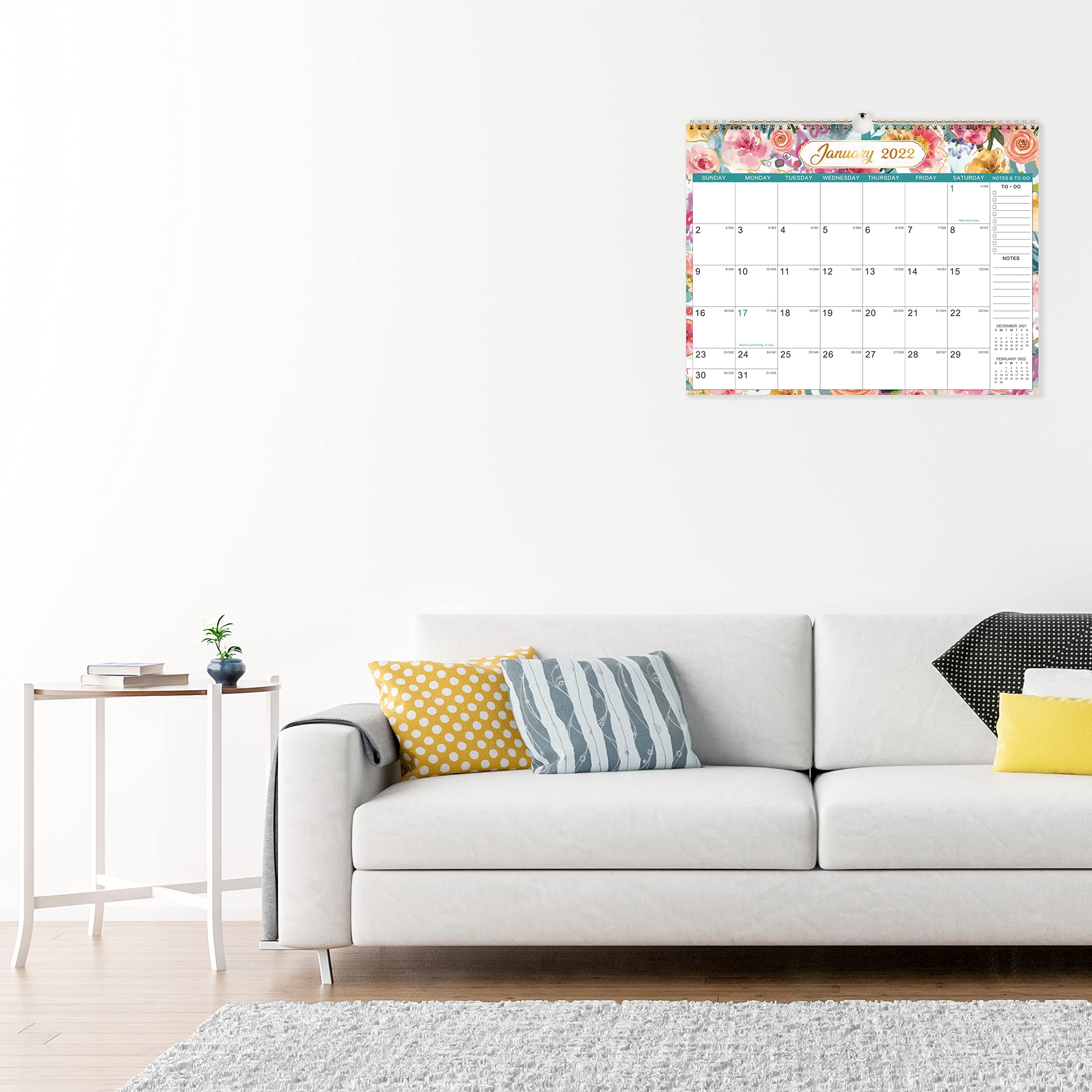 2022 Calendar 2022 Wall Calendar, 18 Monthly Calendar with Thick