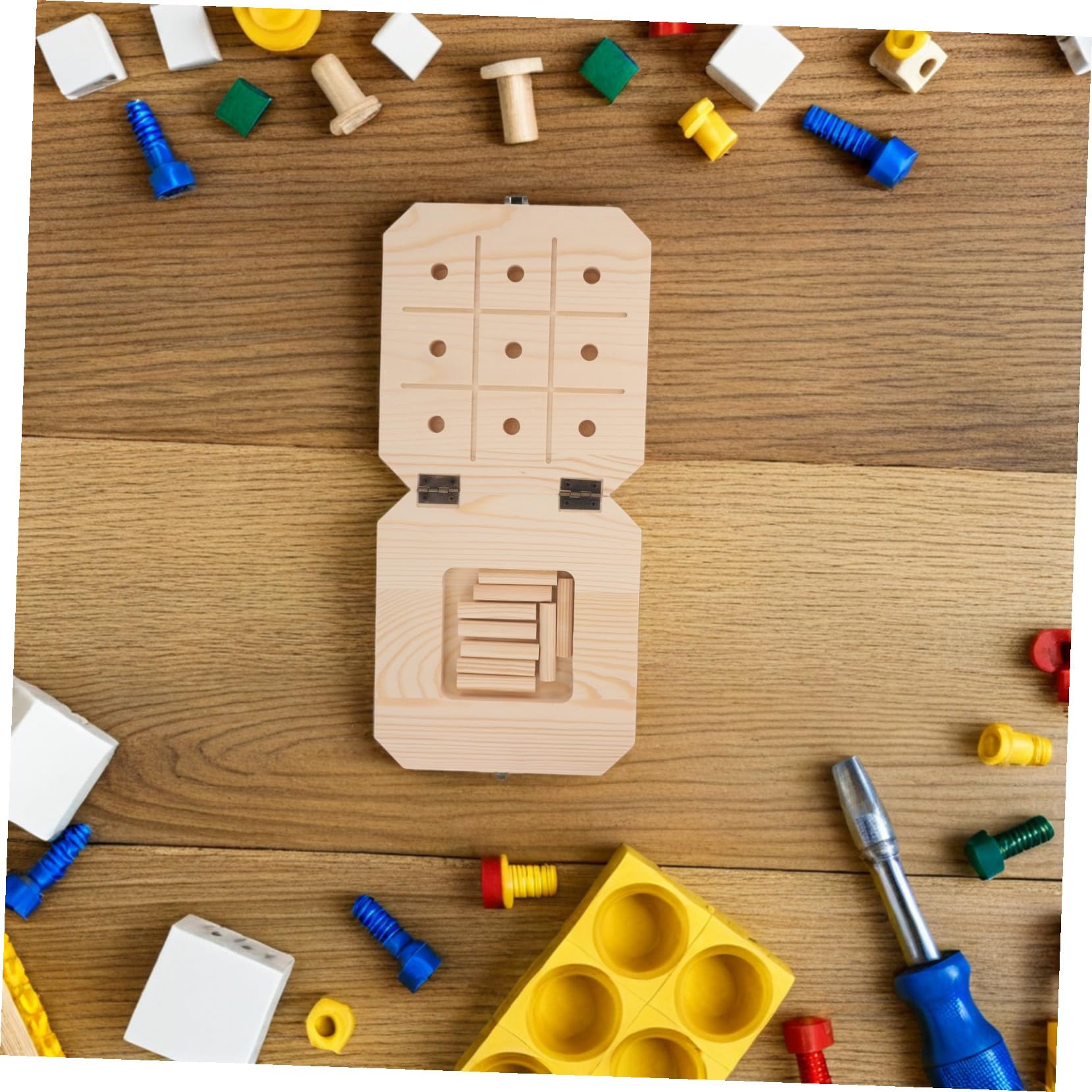 Juguetes de Entrenamiento Sensorial Montessori de Madera Beige en Tablero