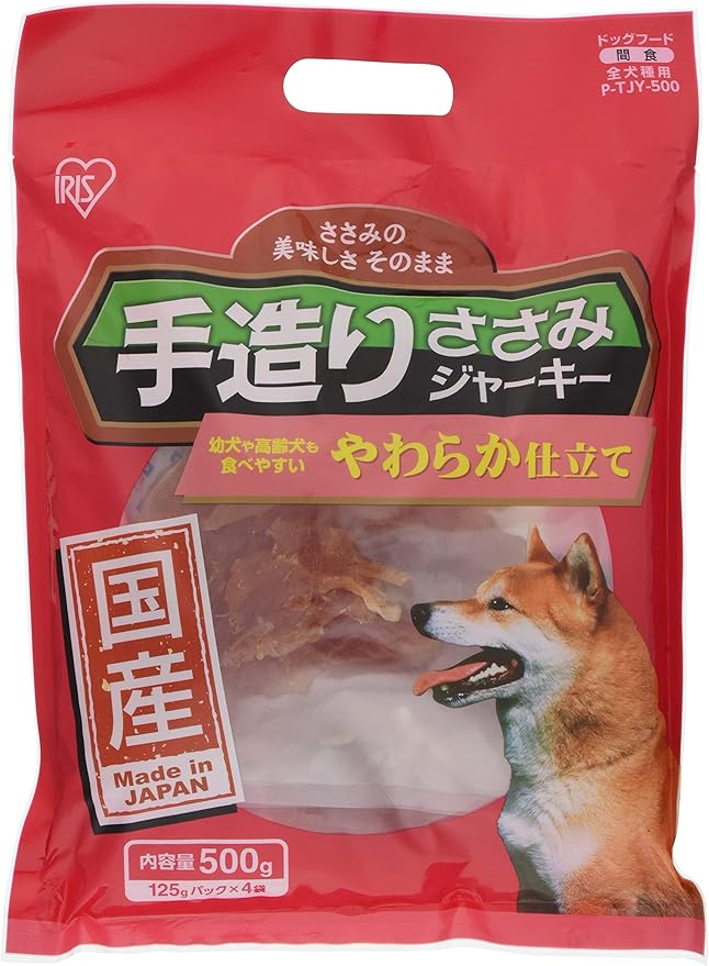 Amazon アイリスオーヤマ 国産手造りささみジャーキー やわらか仕立て 500g 125g 4袋 アイリスオーヤマ Iris Ohyama ジャーキー 通販