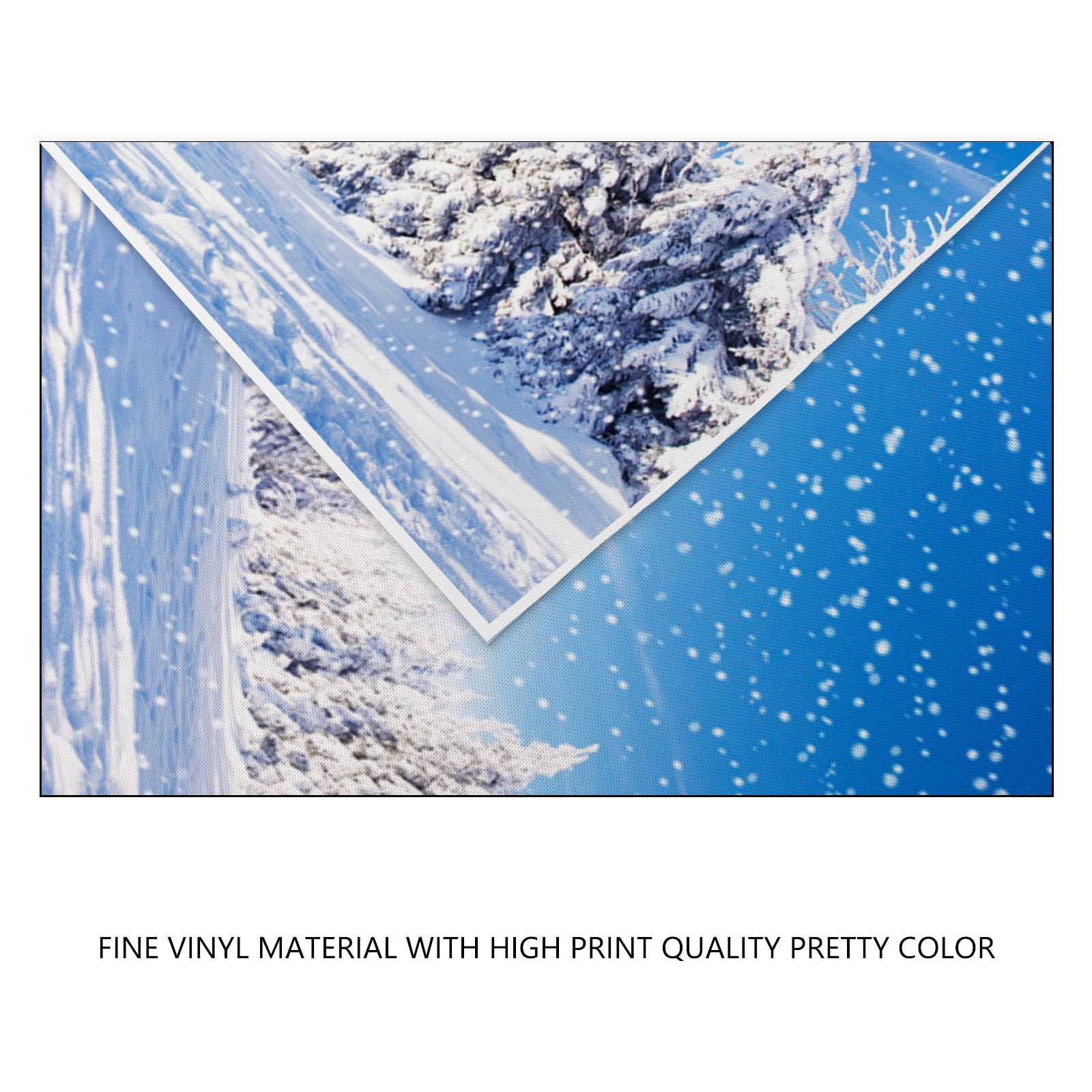 YongFoto 1,5x1m Vinyle Toile De Fond Noel Paysage Couvert De Neige Flocons De Neige Pins Des Merveilles D'hiver Photo Fond Studio Photographie Enfants Bébé Toile De Fond 150x100cm