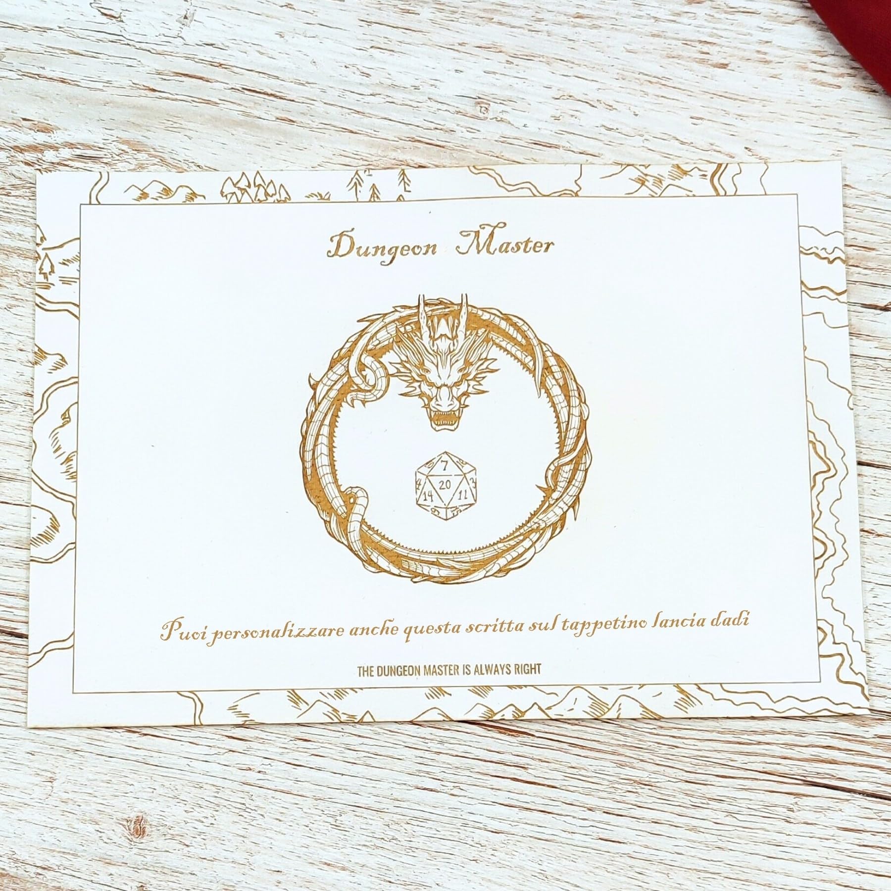 Taccuino del Dungeon Master “Two Dragons” in Vera Pelle | Ed. Limitata | Personalizzazile | Ricaricabile, A5, Stile Midori + Tappetino Dadi | Diario per Campagne D&D / GDR / RPG, Idea Regalo per DM
