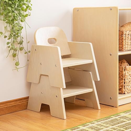 Miniatura 4 de Guidecraft Sillas apilables de madera para niños pequeños (juego de 2) altura del asiento de 5 pulgadas  Silla preescolar fácil de apilar  Madera
