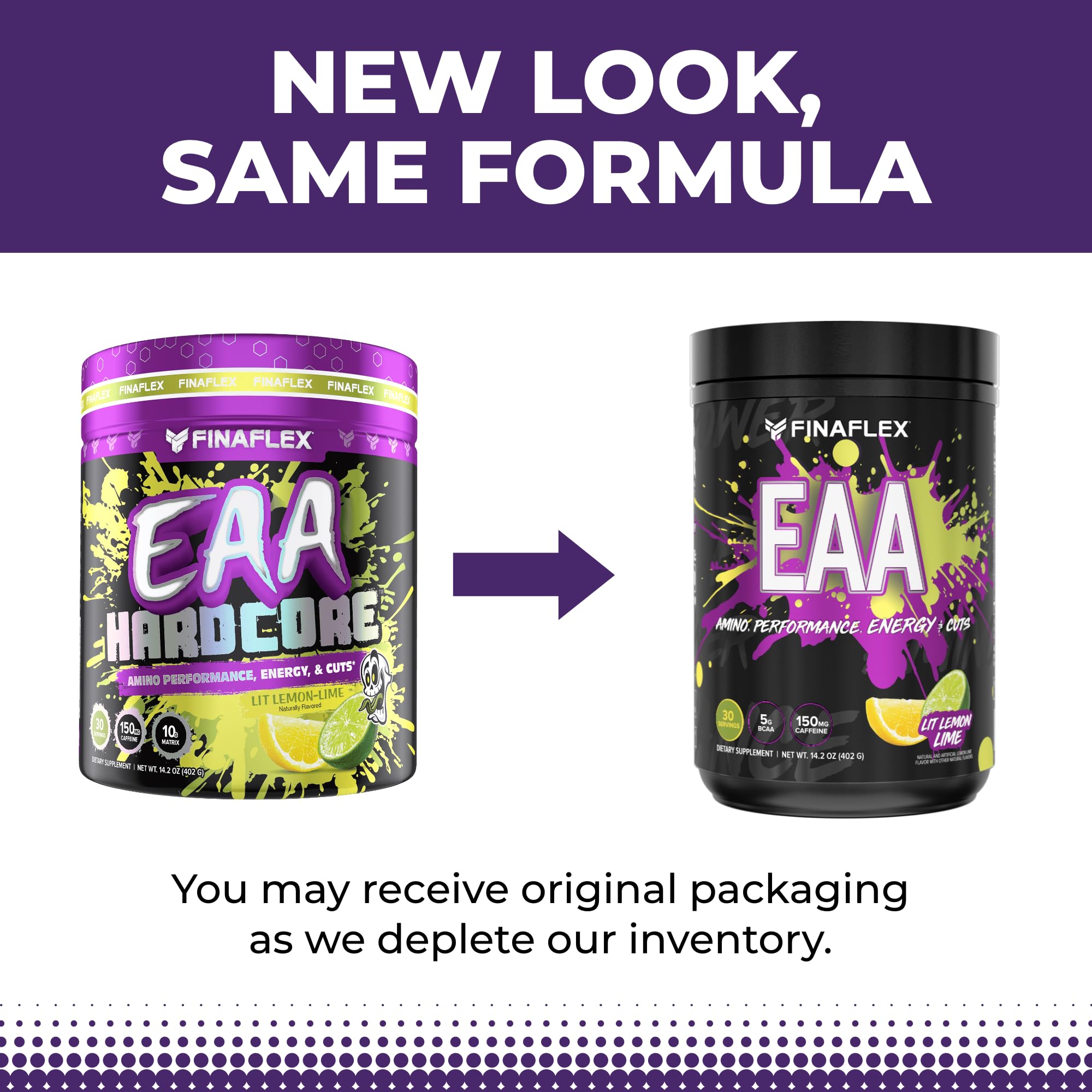 FINAFLEX EAA HARDCORE, Lit Lemon-Lime - 14.2 oz - Promotes Performance, Energy & Cuts - With BCAAs, L-Glutamine, L-Arginine, Acetyl-L- Carnitine & Caffeine
