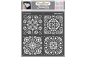 12x12" Moroccan Stencils for Painting, CrafTreat Reusable Moroccan Stencils