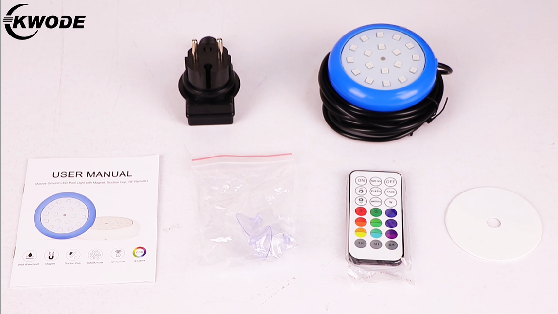 KWODE LED Zwembadverlichting 10W RGB Onderwater Met Magneet - IP68 Waterdicht 7m Kabel