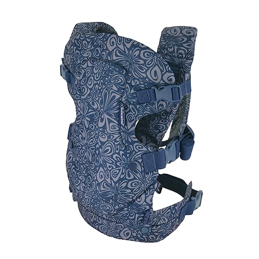 Infantino Flip Advanced 4-in-1 Baby Carrier - Ergonomic, Convertible, Face-in and Face-Out Front and Back Baby Carrier for Newborn to Toddler 8-32 lbs, Floral Navy