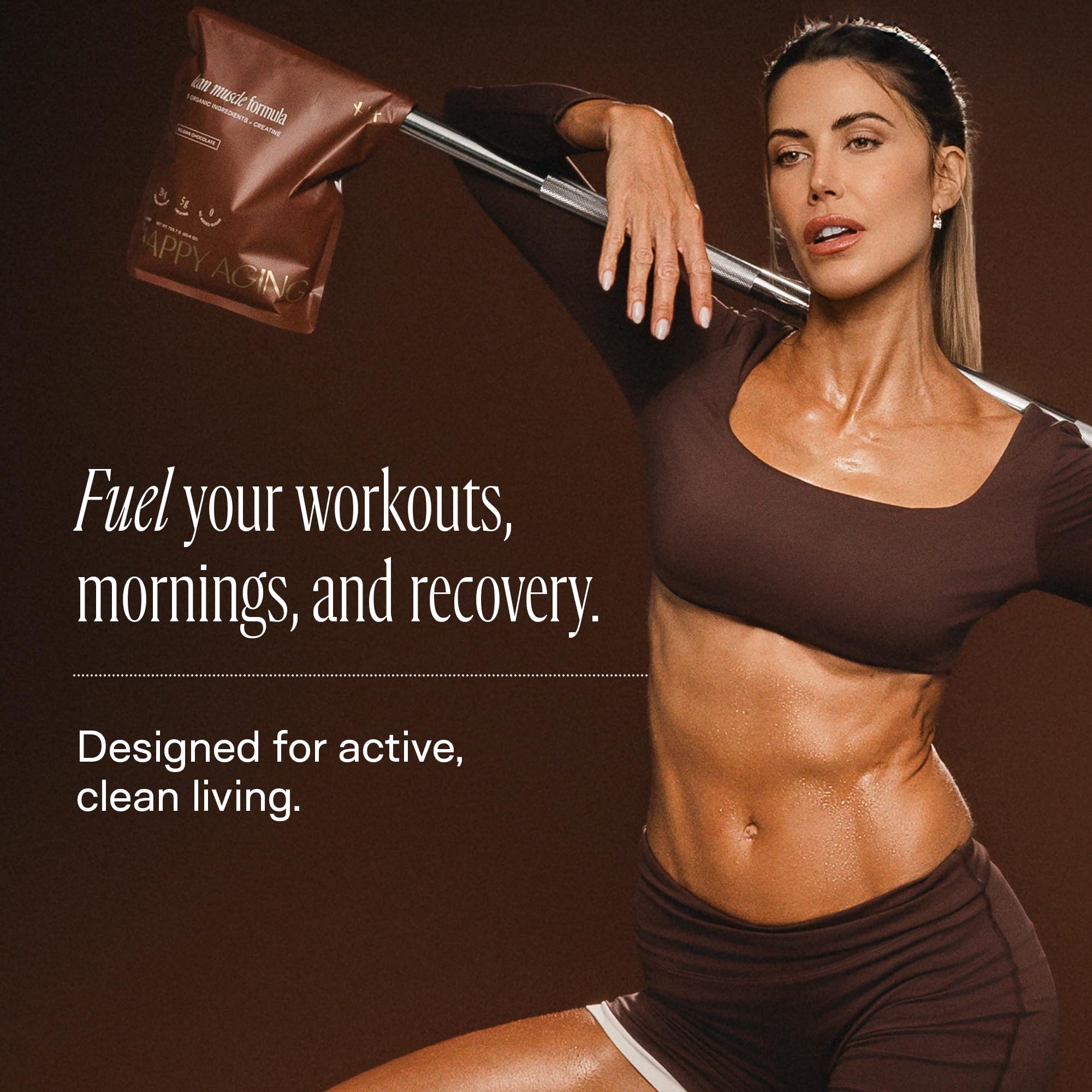 Happy Aging Protein Powder for Women, 20g Organic Pea & Pumpkin Seed Protein, 5g Creatine, Monk Fruit Sweetened, Organic Cocoa & Chia, Vegan Plant Based Protein